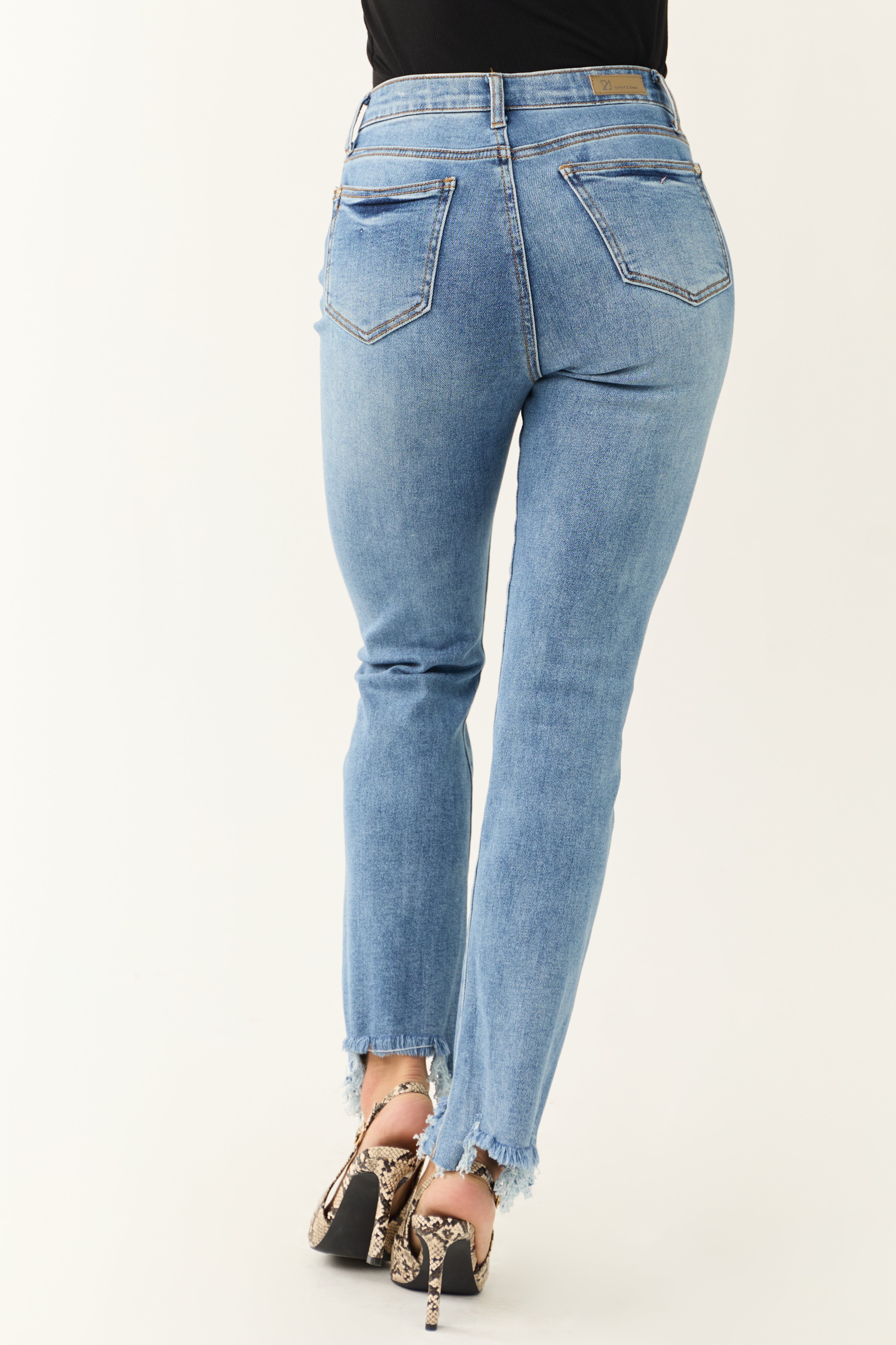 Special A Medium Wash Tummy Control Straight Jeans-Newayad