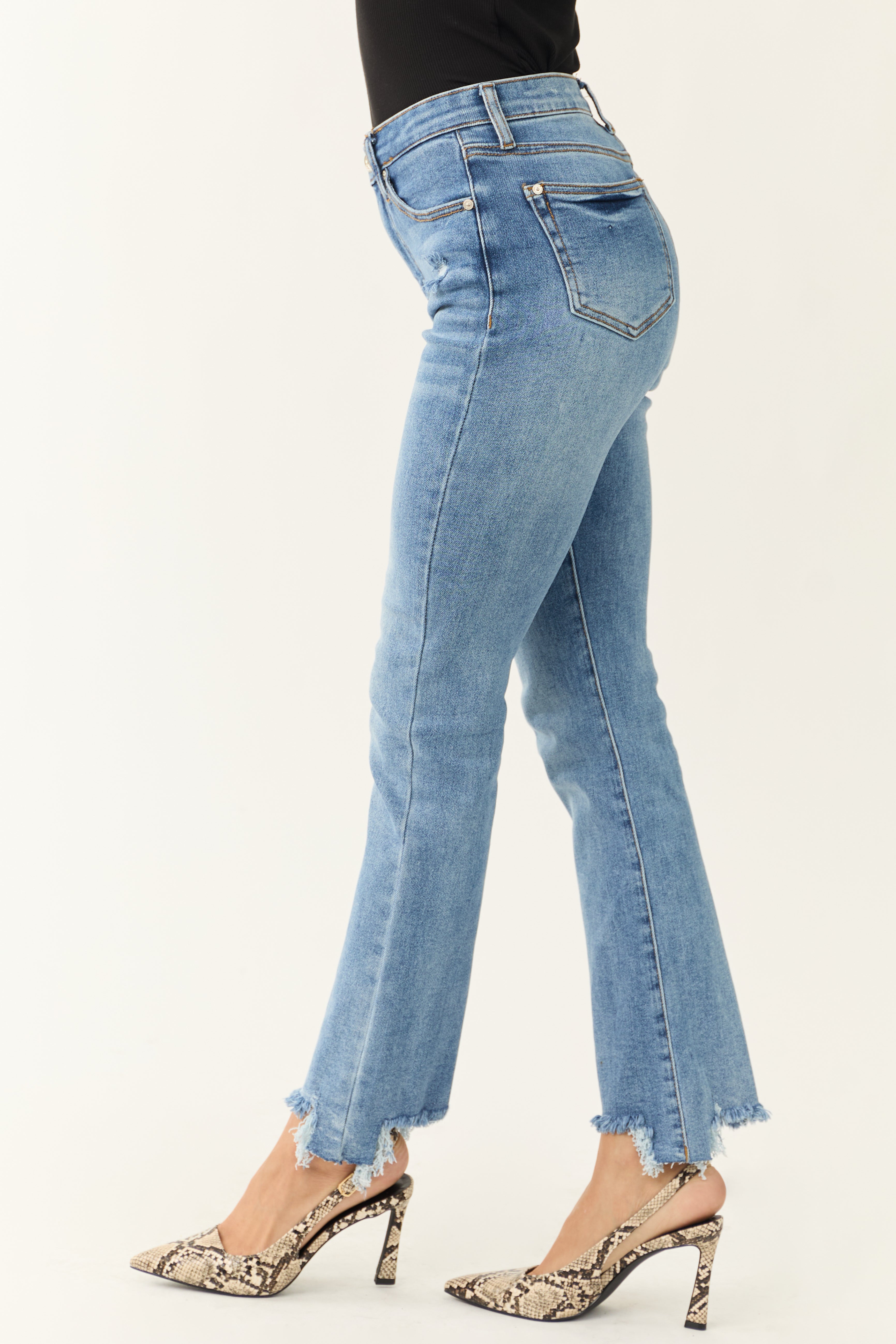 Special A Medium Wash Tummy Control Straight Jeans-Newayad