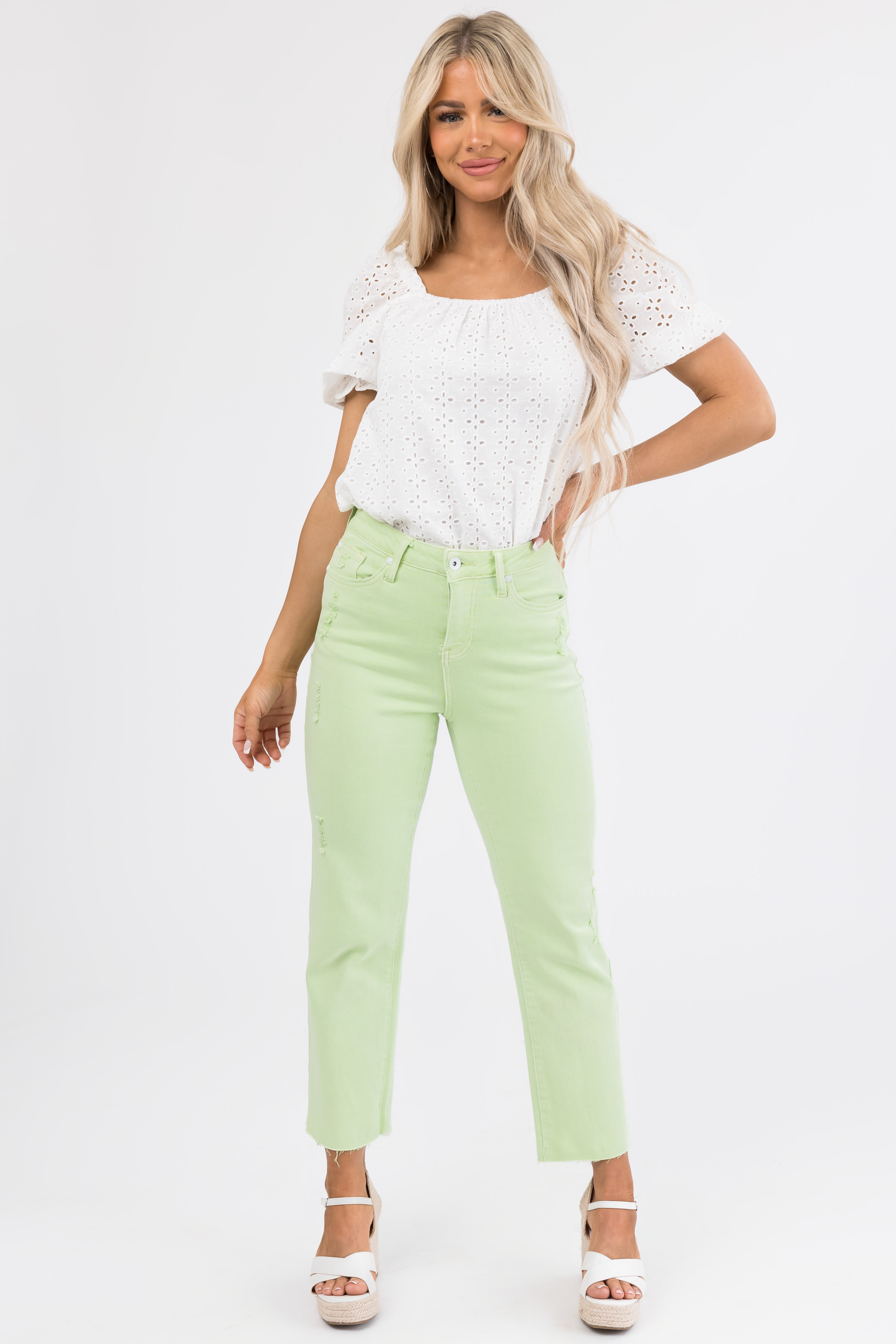 Special A Mint High Rise Straight Leg Jeans-Newayad