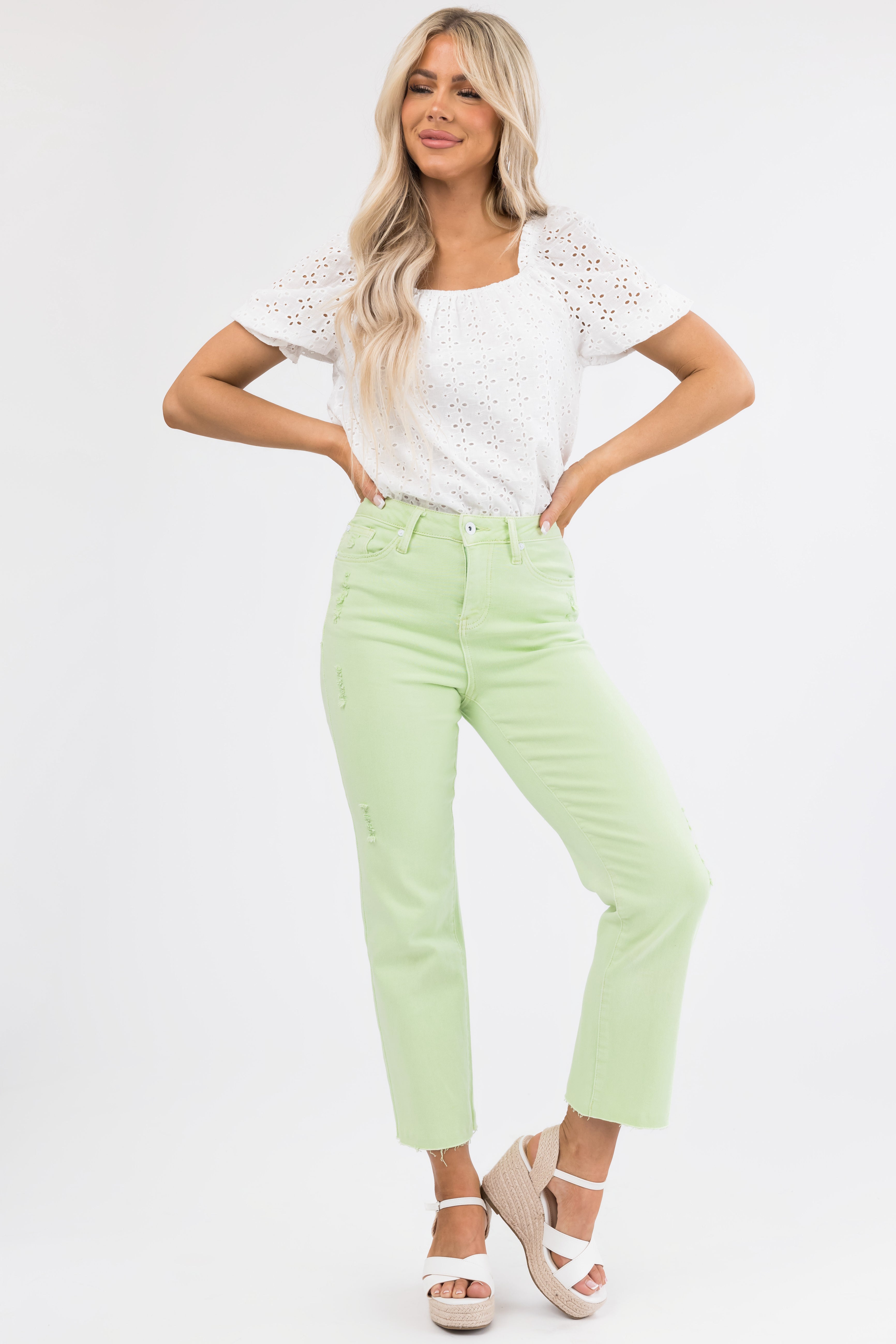 Special A Mint High Rise Straight Leg Jeans-Newayad