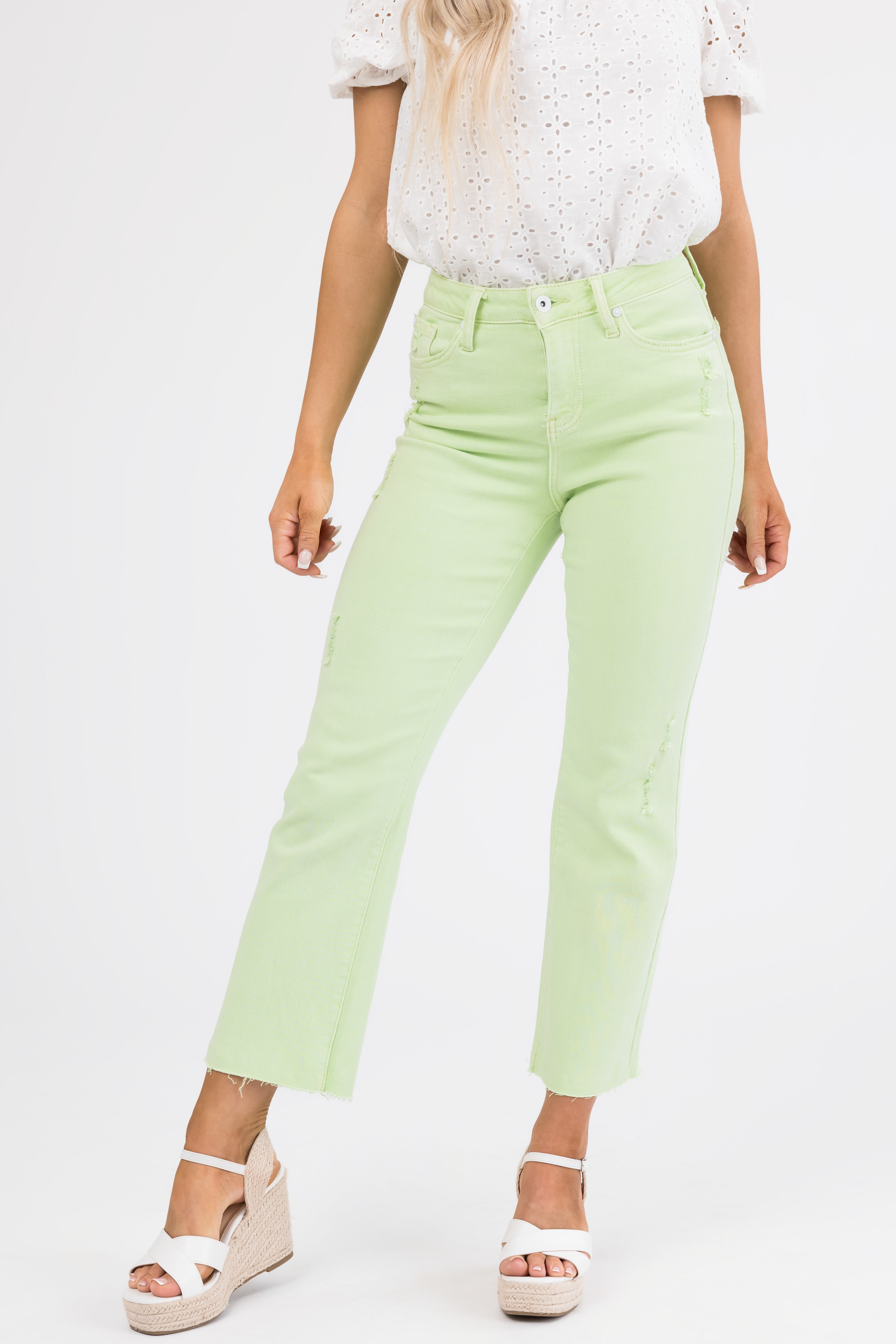 Special A Mint High Rise Straight Leg Jeans-Newayad