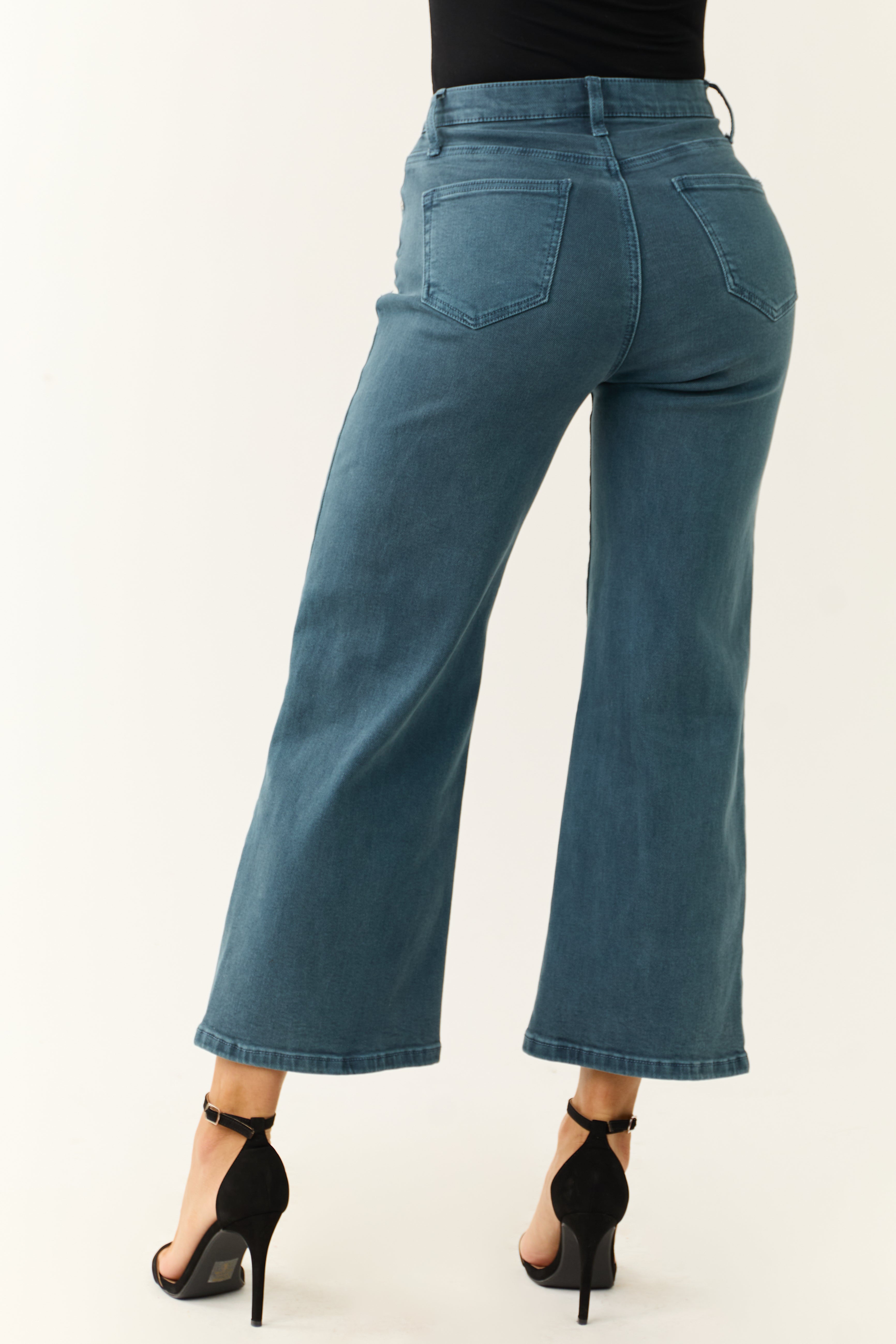 Special A Ocean Tummy Control Wide Leg Jeans-Newayad