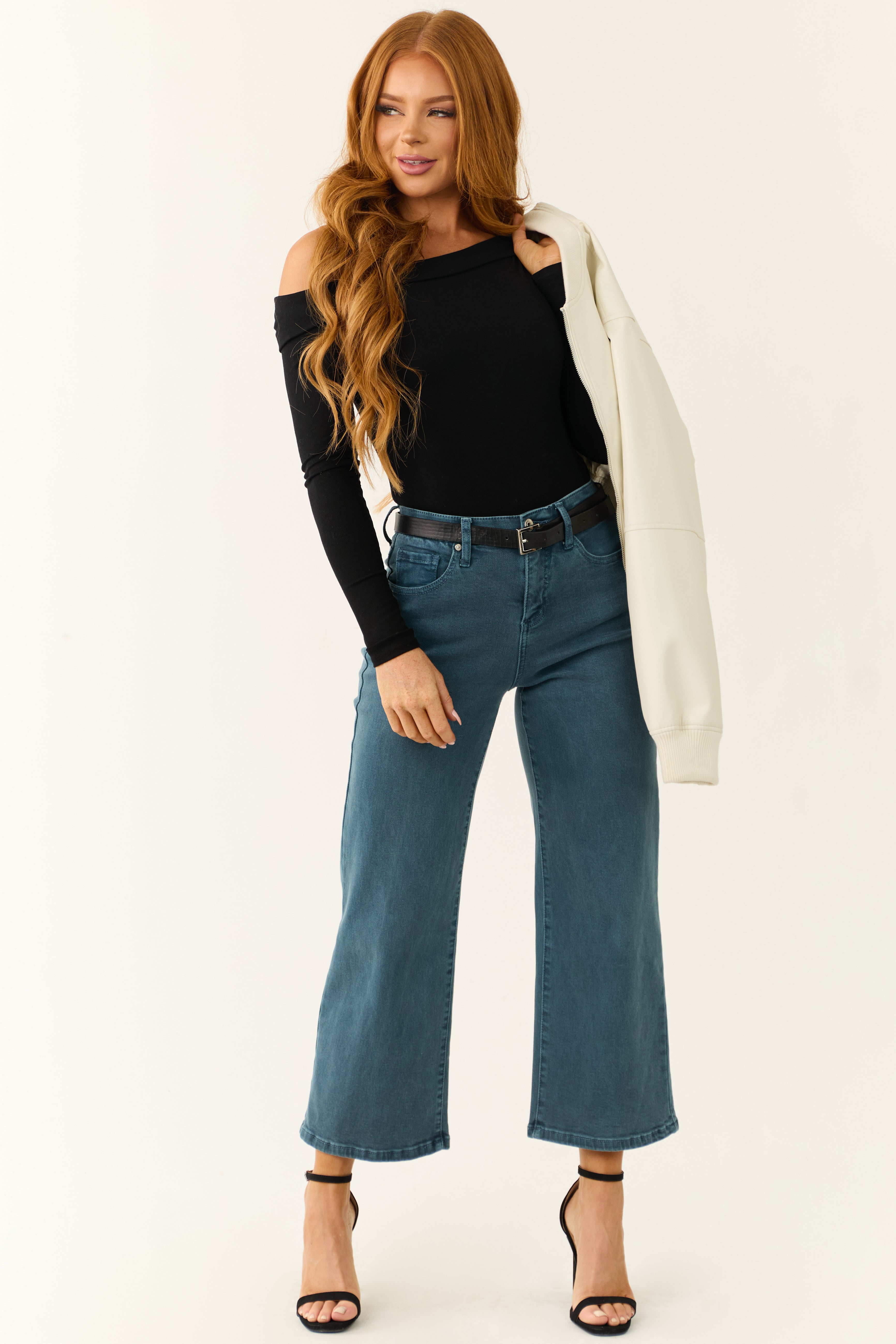 Special A Ocean Tummy Control Wide Leg Jeans-Newayad