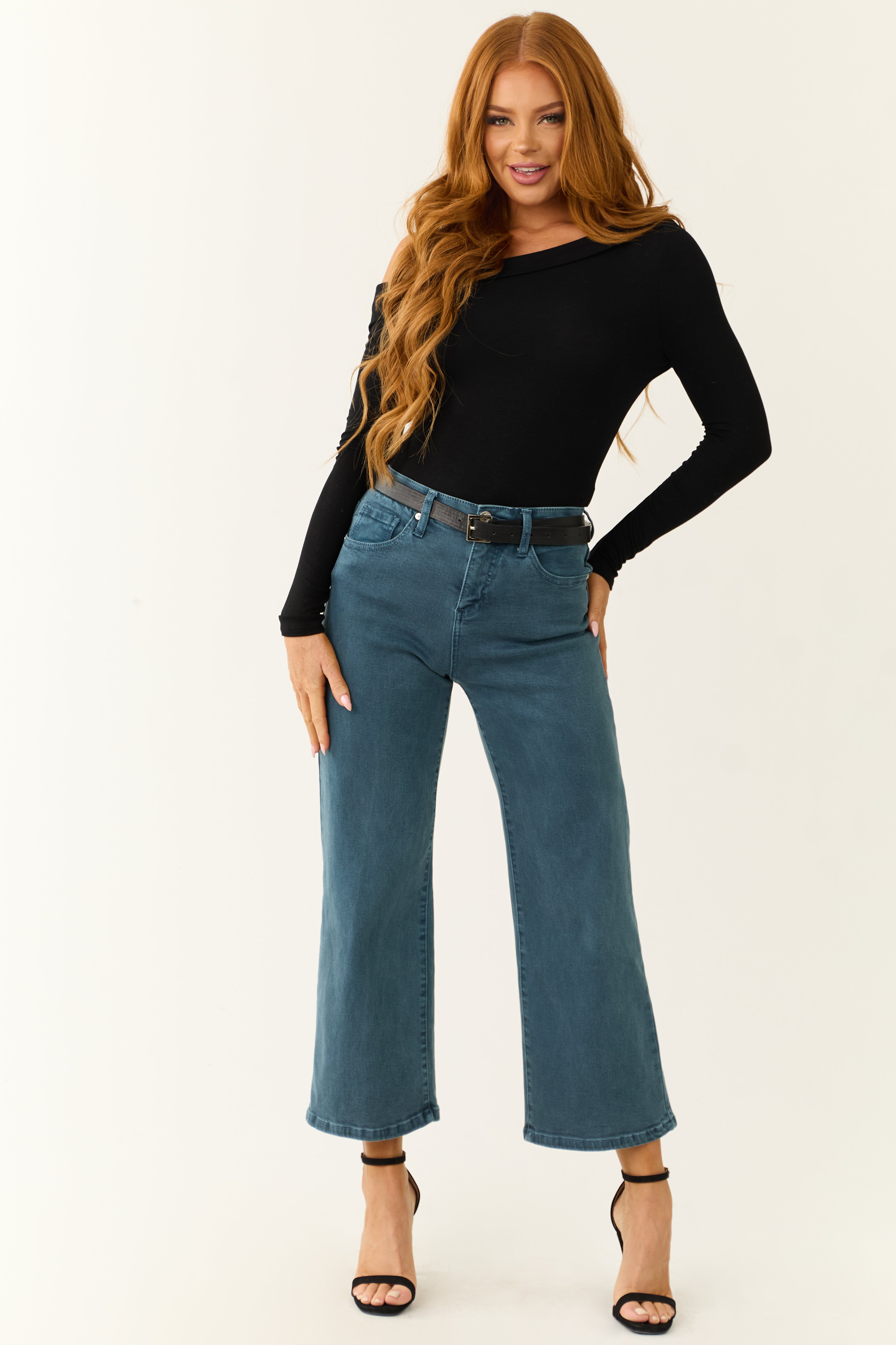 Special A Ocean Tummy Control Wide Leg Jeans-Newayad