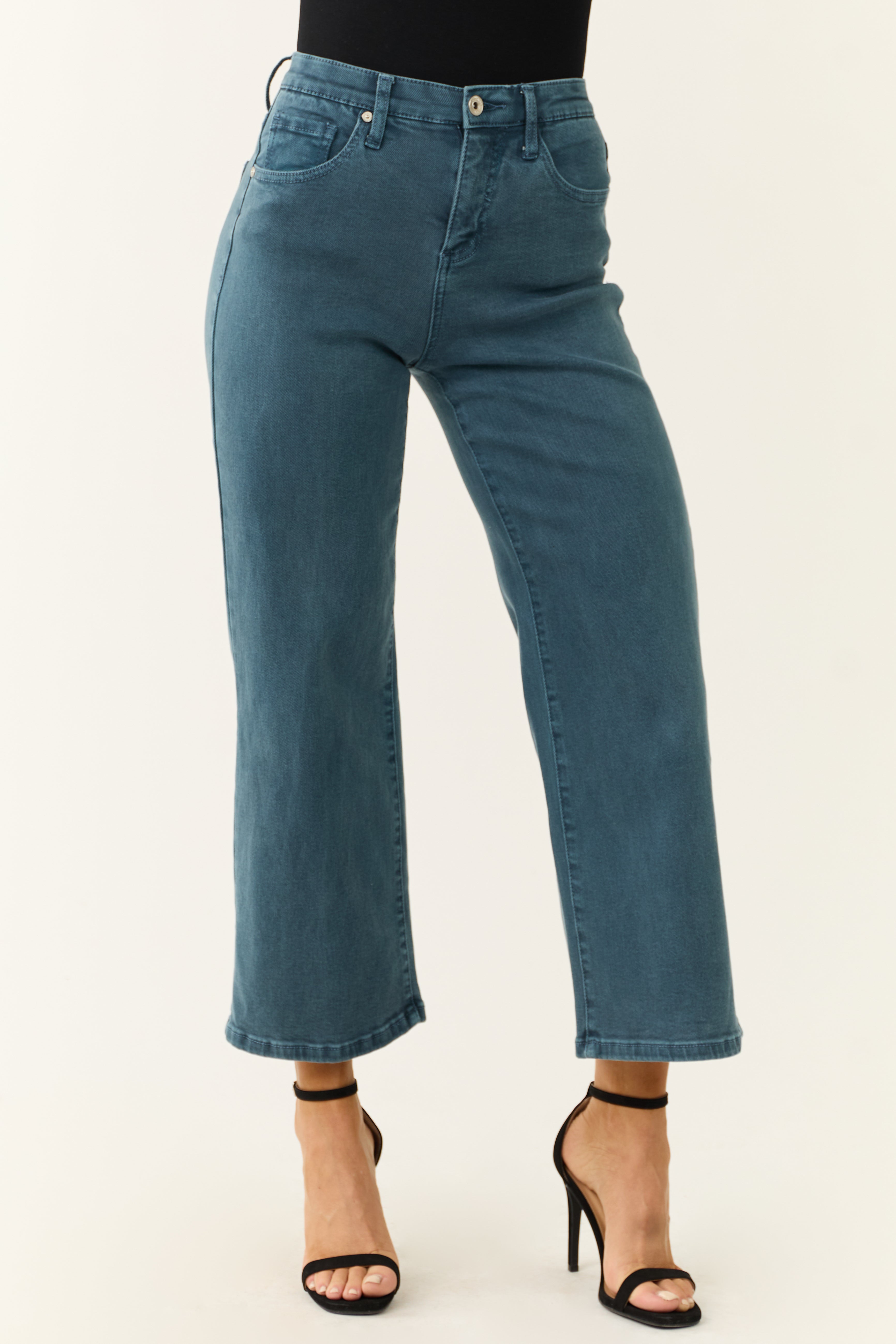 Special A Ocean Tummy Control Wide Leg Jeans-Newayad