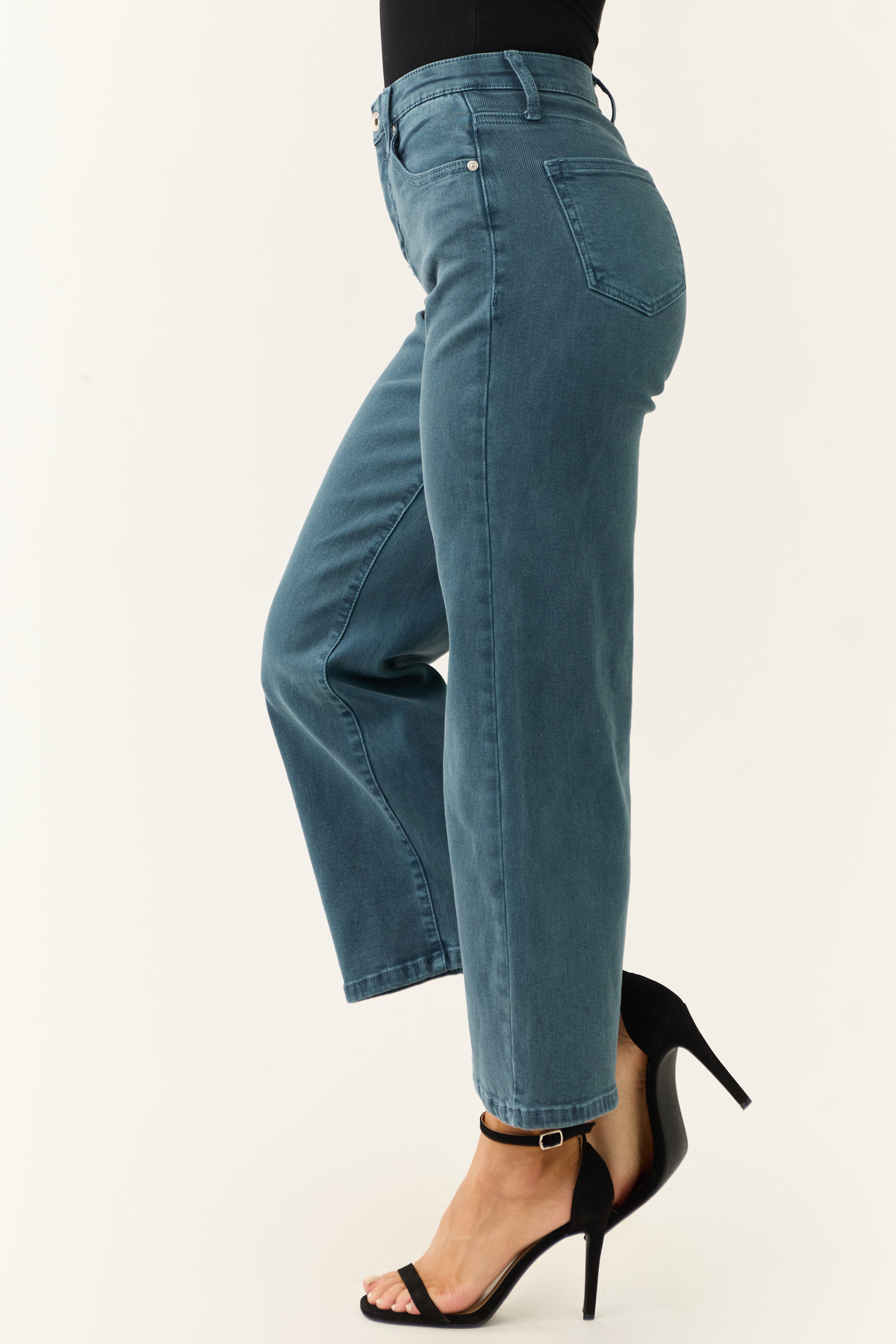 Special A Ocean Tummy Control Wide Leg Jeans-Newayad