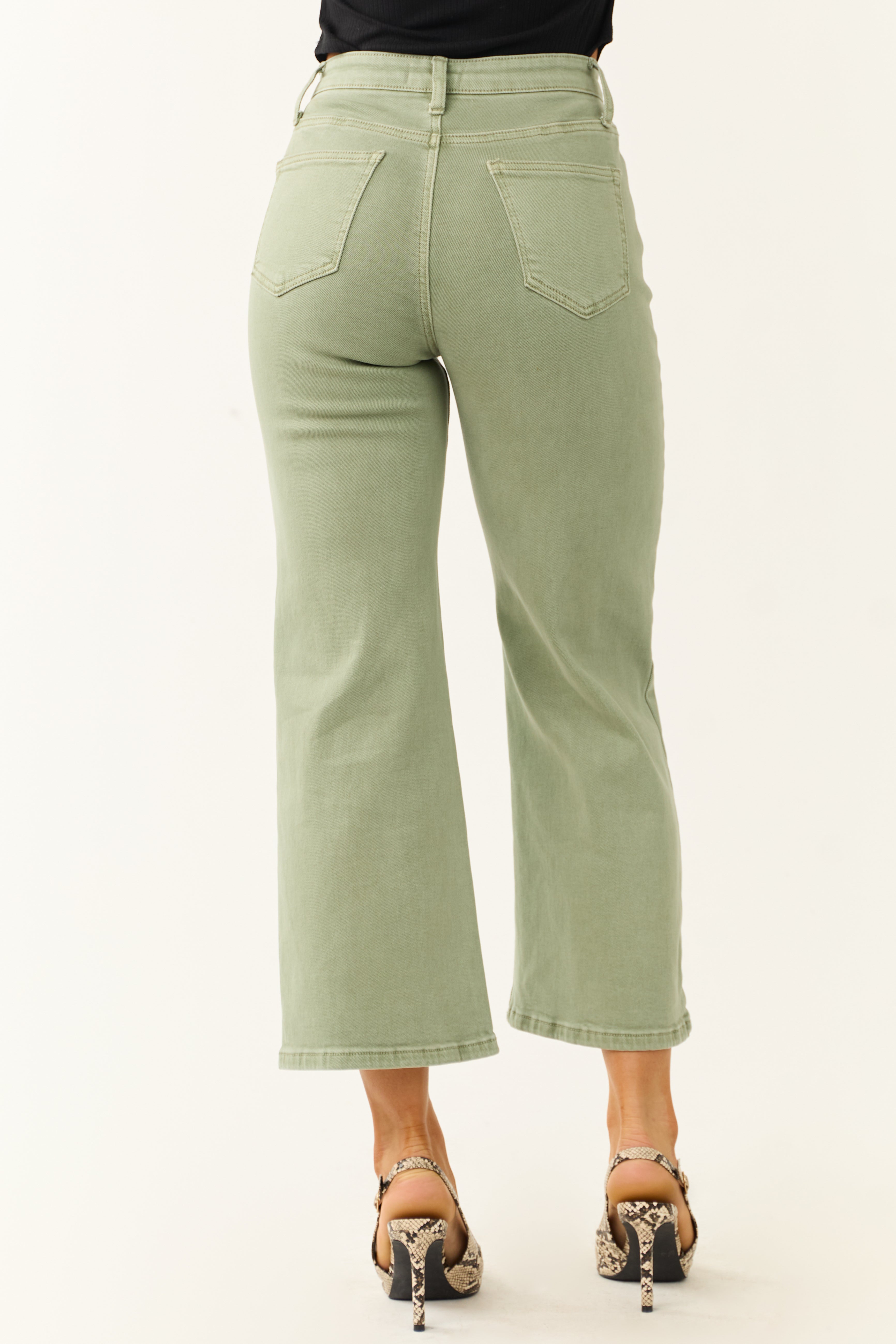 Special A Sage Tummy Control Wide Leg Jeans-Newayad