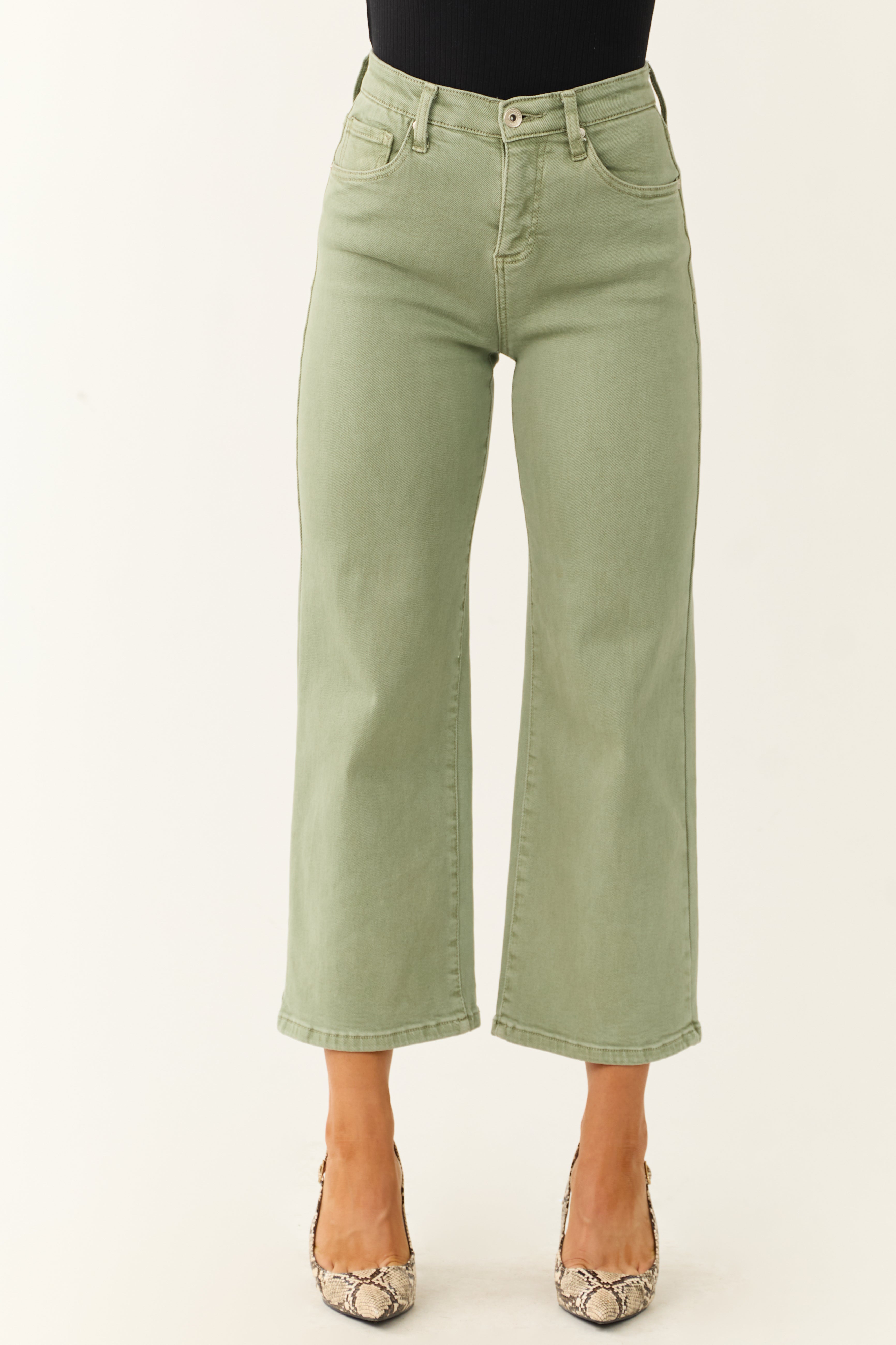 Special A Sage Tummy Control Wide Leg Jeans-Newayad