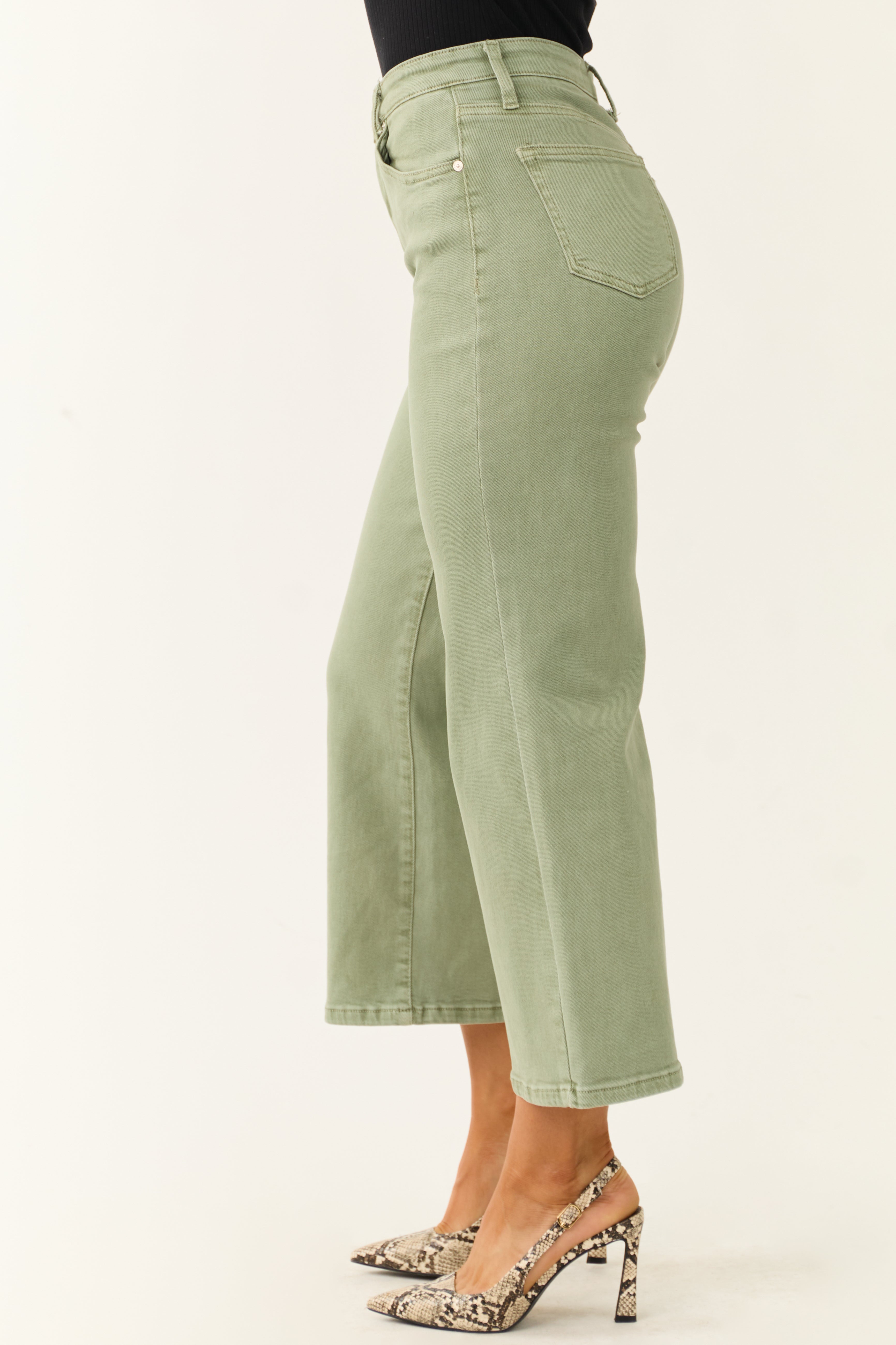 Special A Sage Tummy Control Wide Leg Jeans-Newayad
