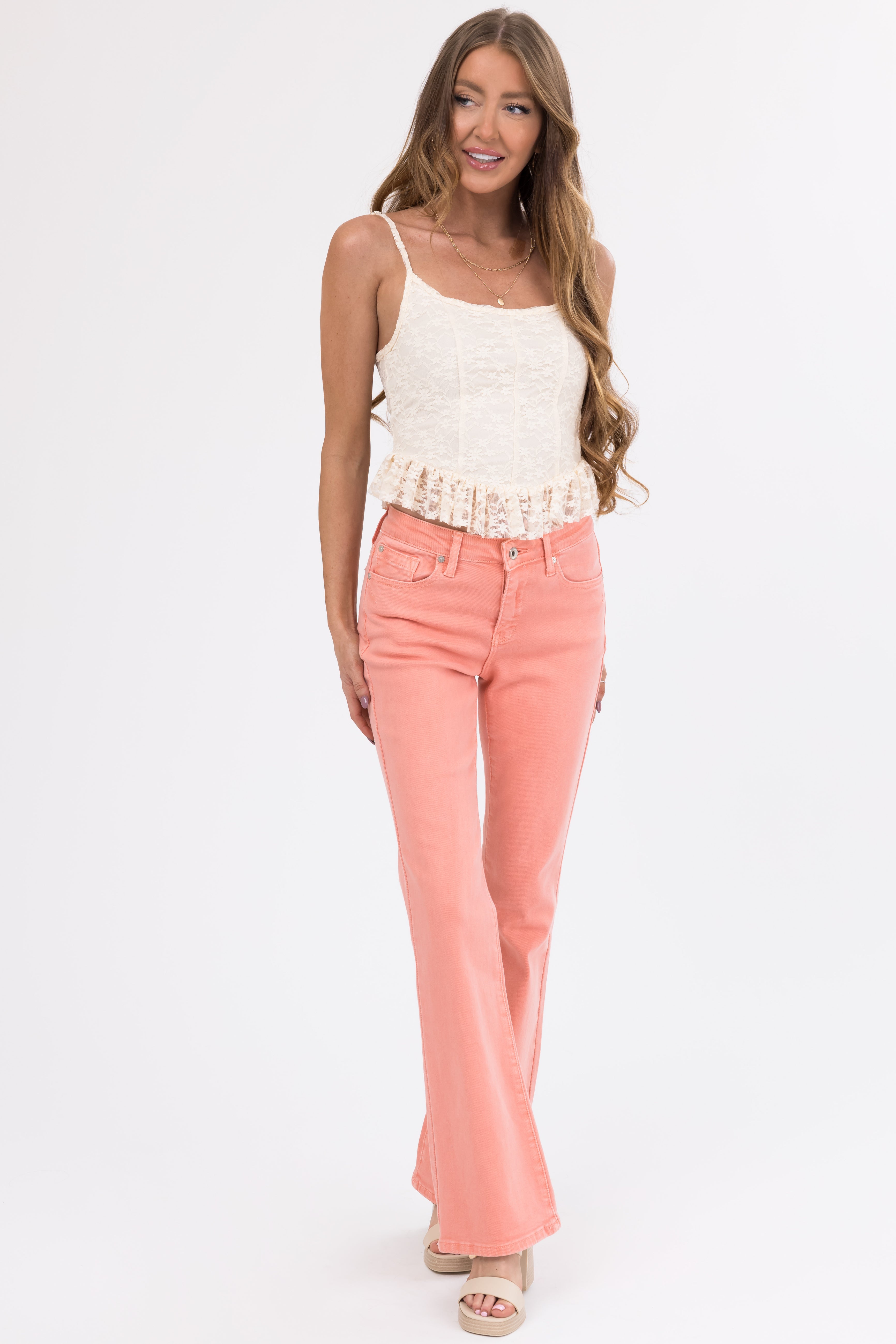 Special A Salmon Slim Bootcut Jeans-Newayad