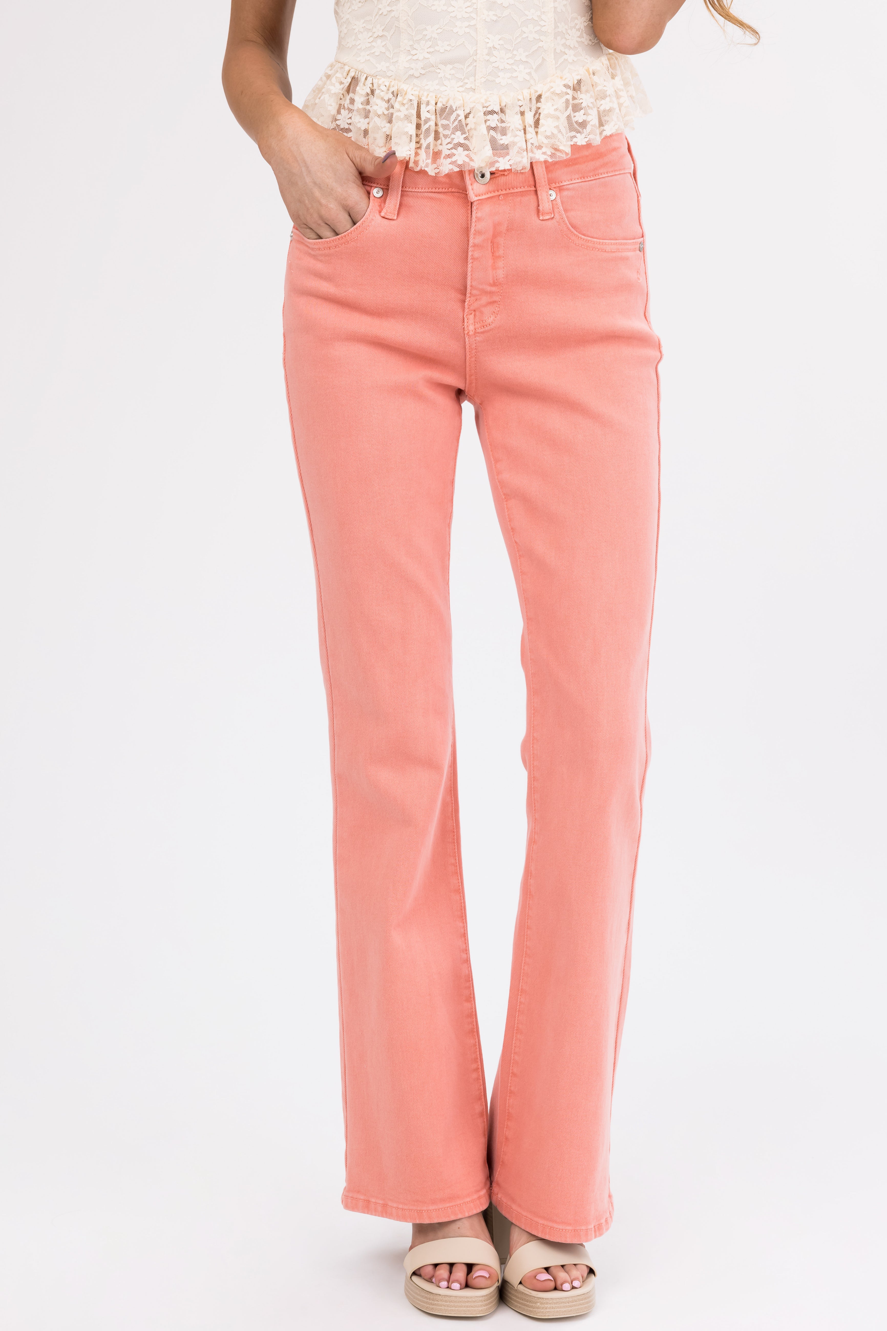 Special A Salmon Slim Bootcut Jeans-Newayad