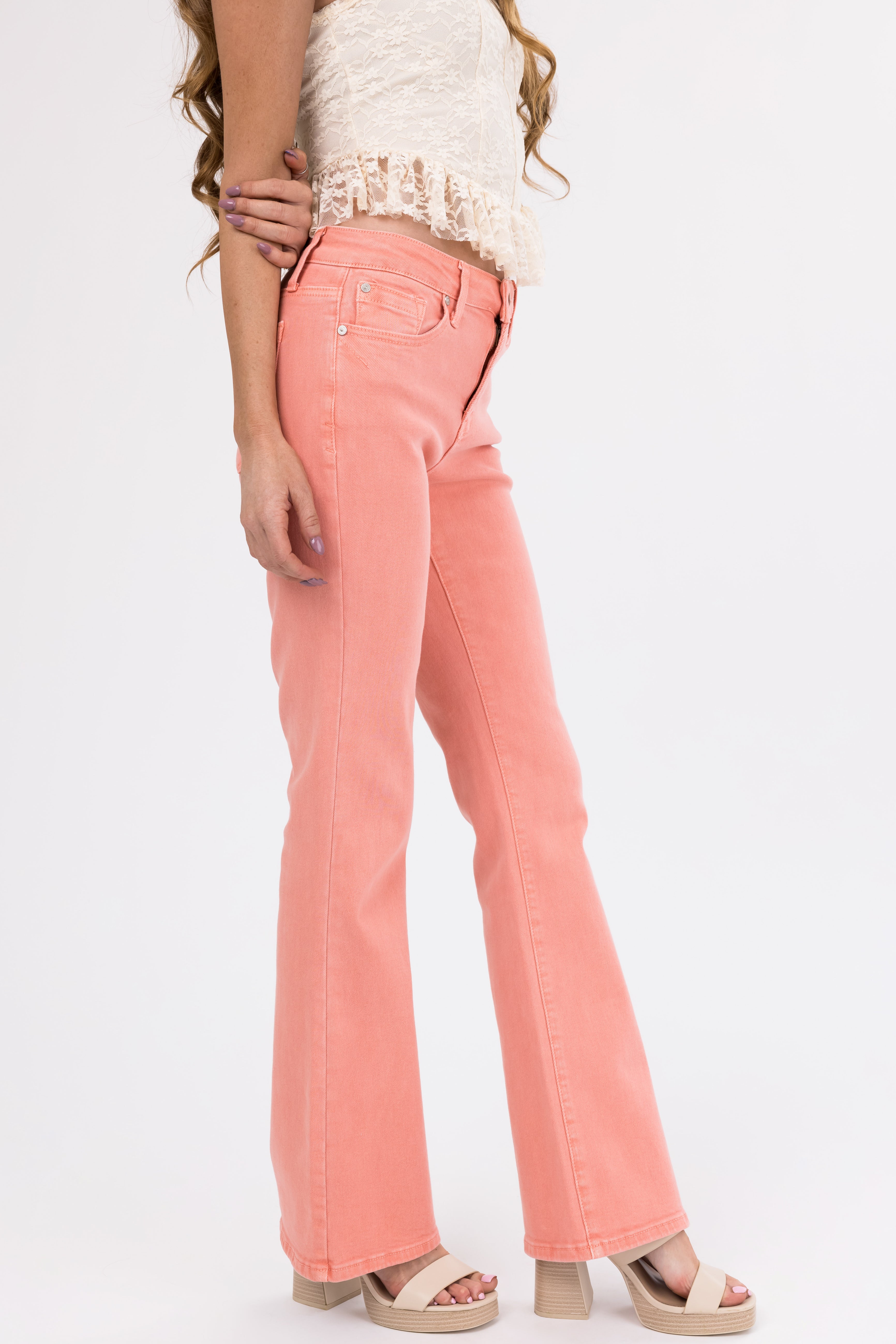 Special A Salmon Slim Bootcut Jeans-Newayad