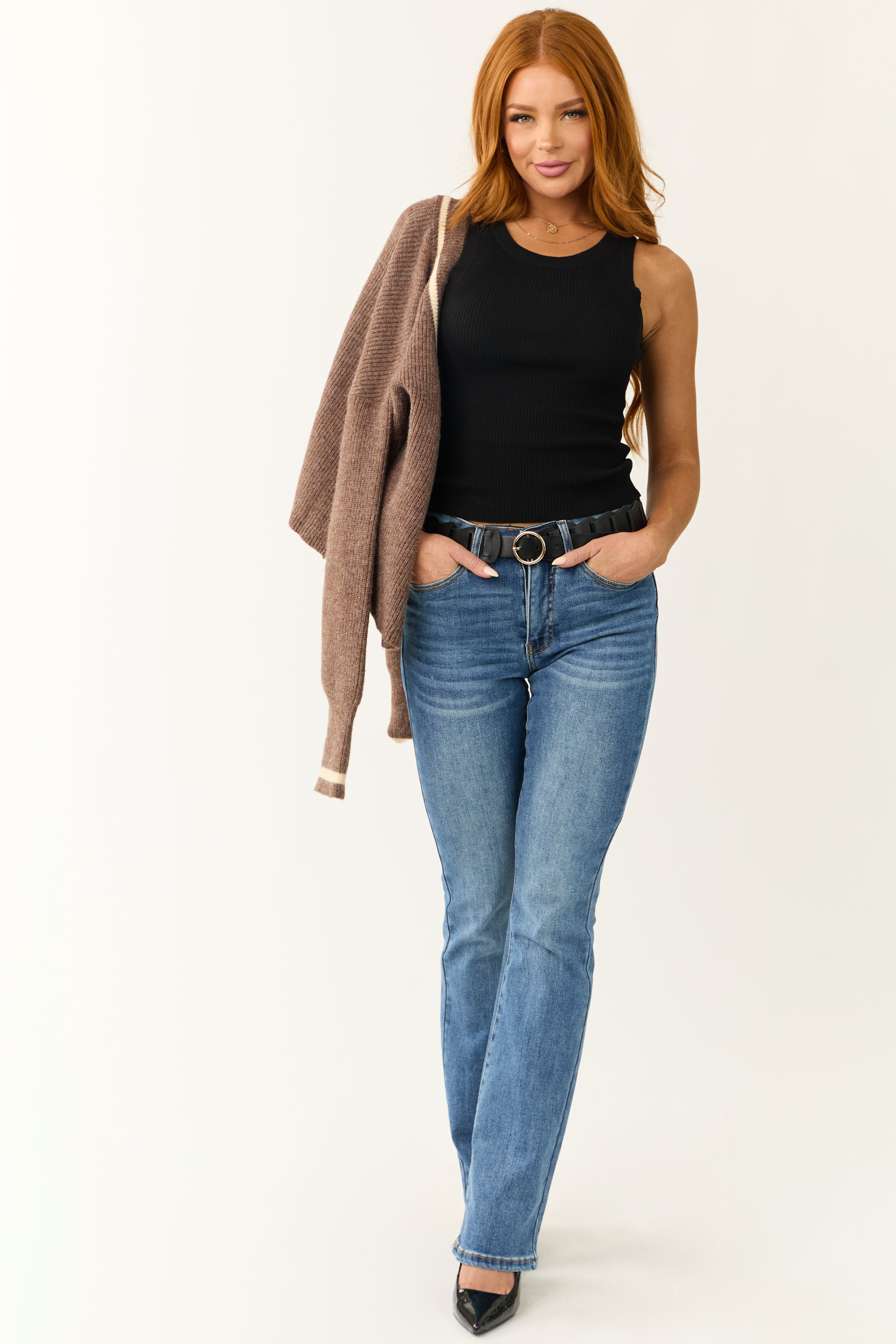 Special A Slim Bootcut Tummy Control Dark Wash Jeans-Newayad