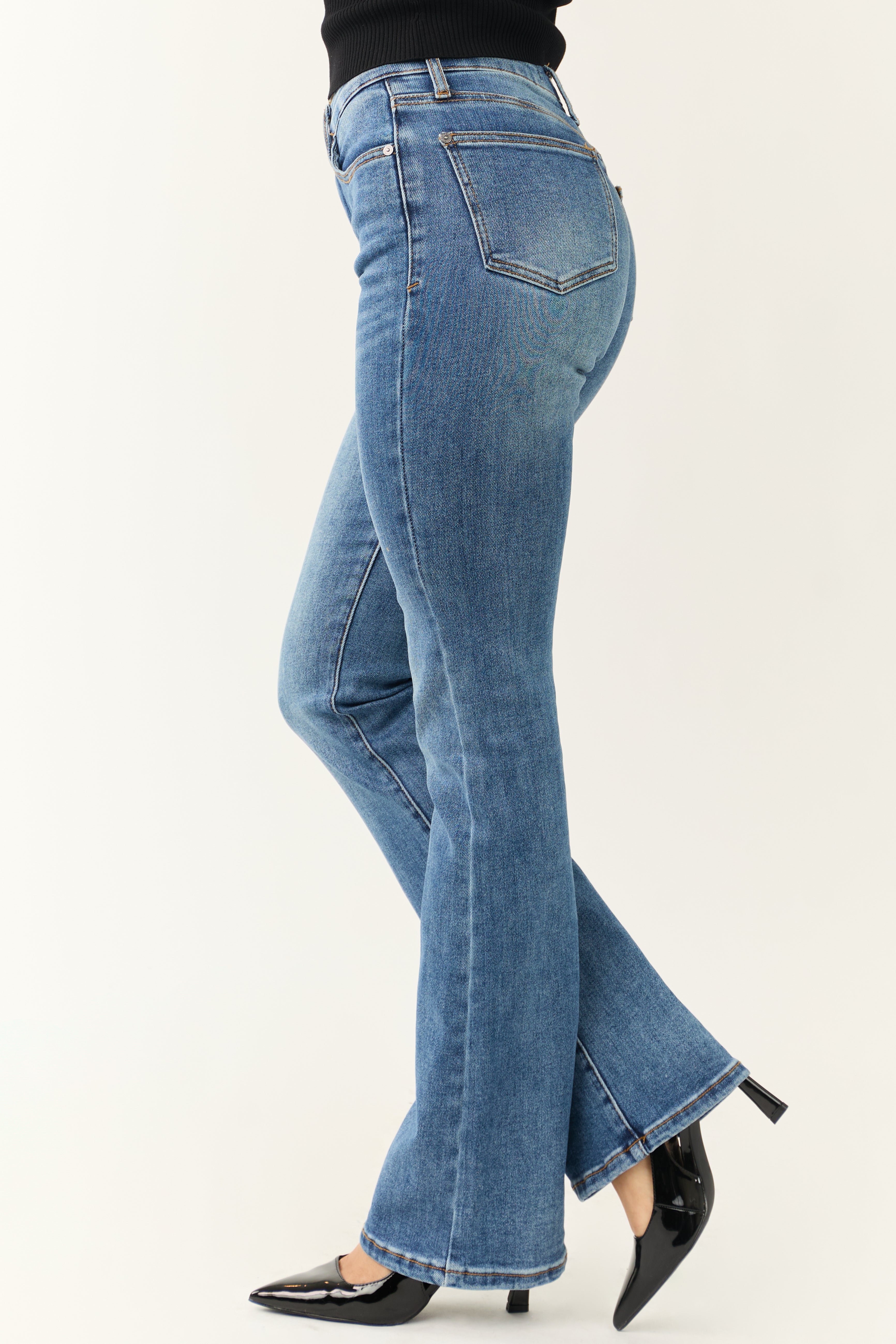 Special A Slim Bootcut Tummy Control Dark Wash Jeans-Newayad