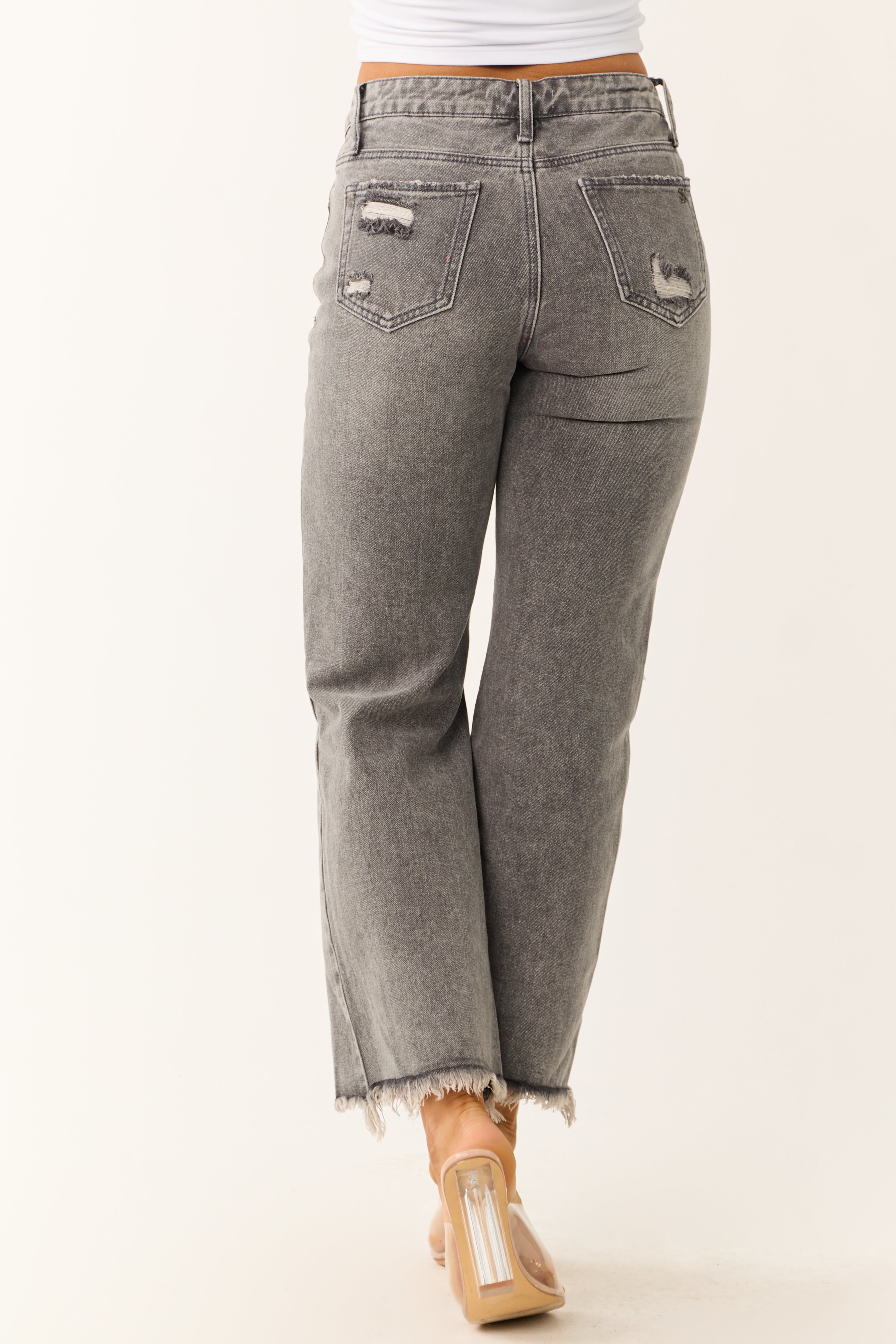 Special A Steel Distressed High Rise Mom Jeans-Newayad