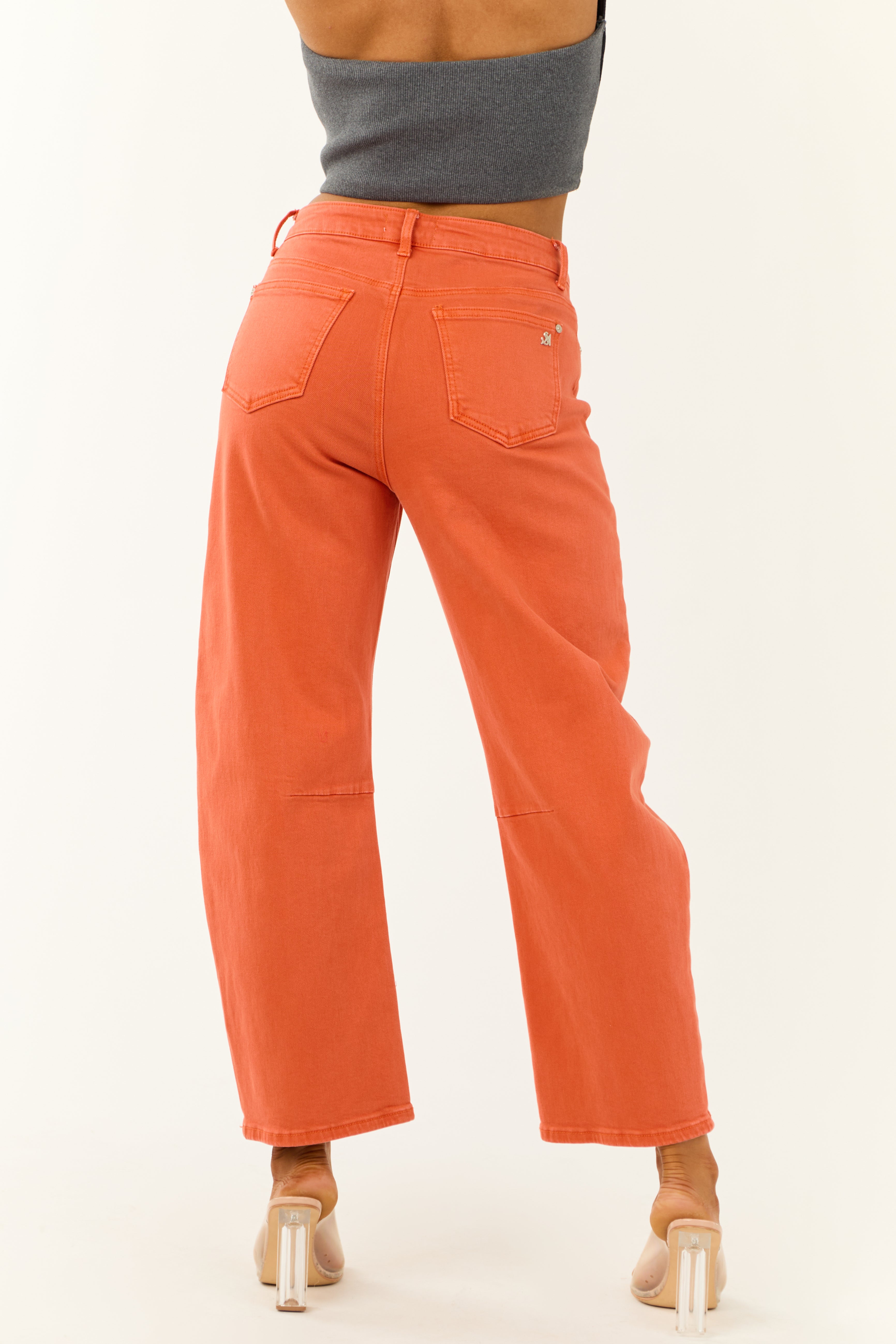 Special A Terracotta Wide Leg Barrel Jeans-Newayad