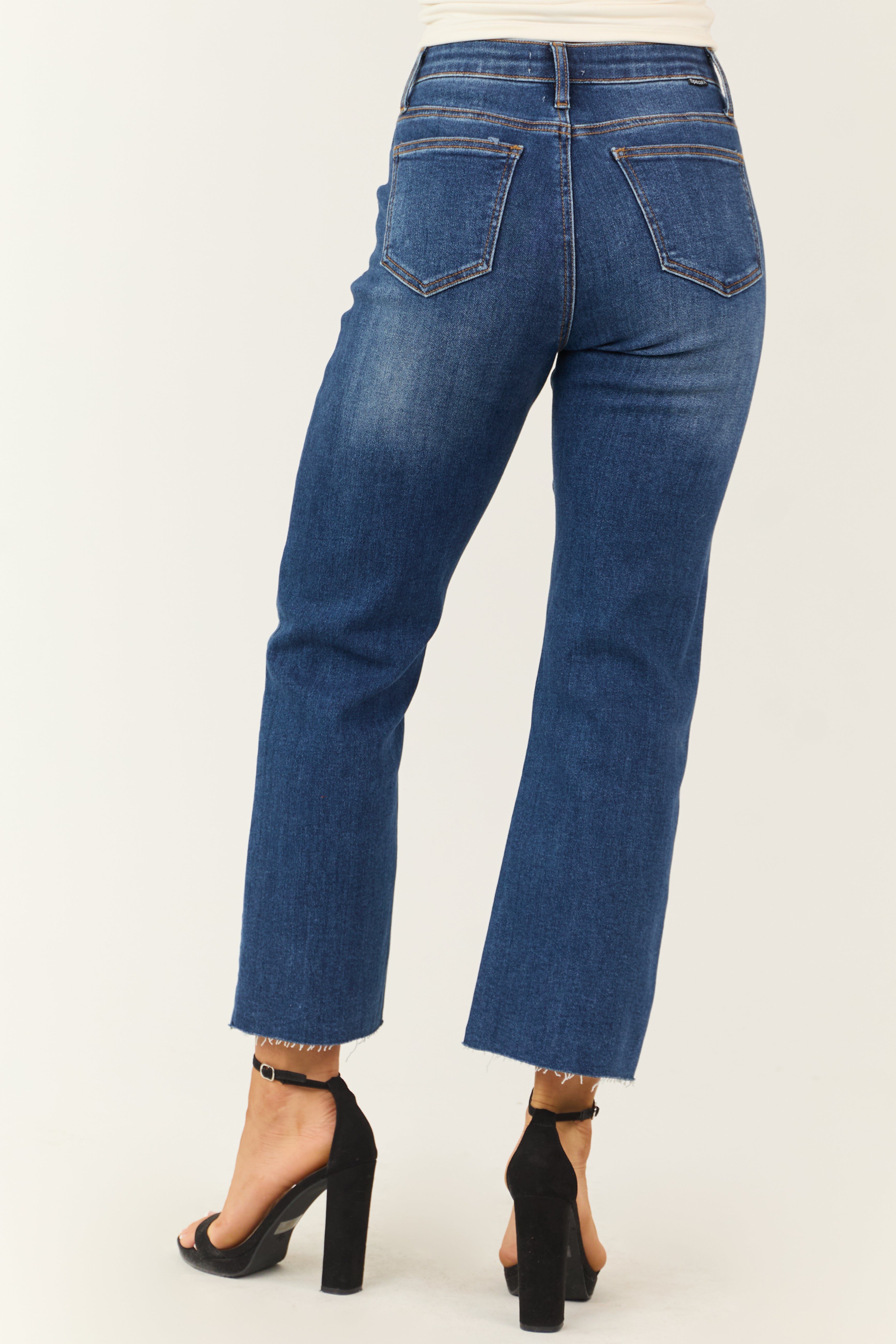 Special A Tummy Control Dark Wash Dad Jeans-Newayad