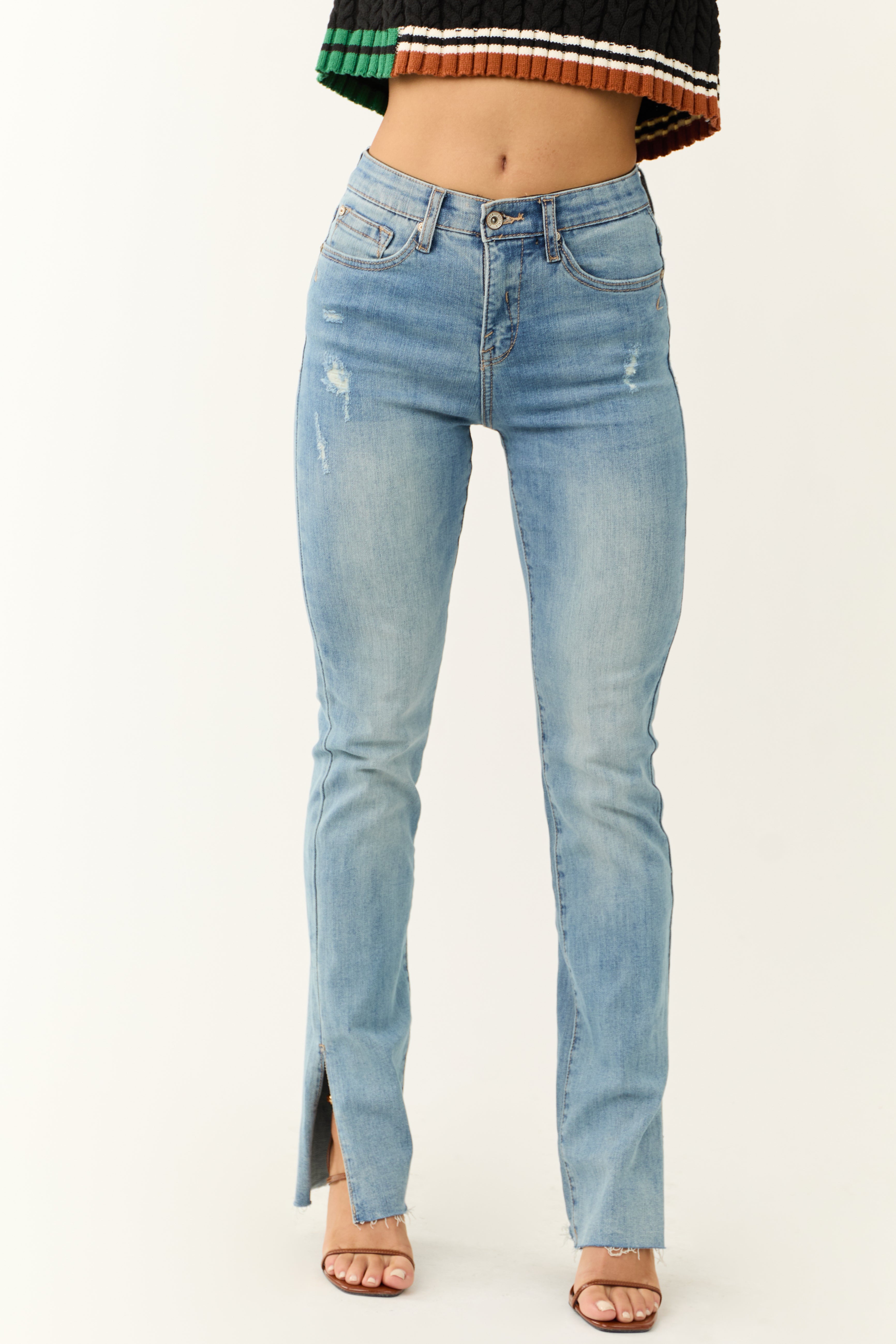 Special A Tummy Control Slim Bootcut Jeans-Newayad