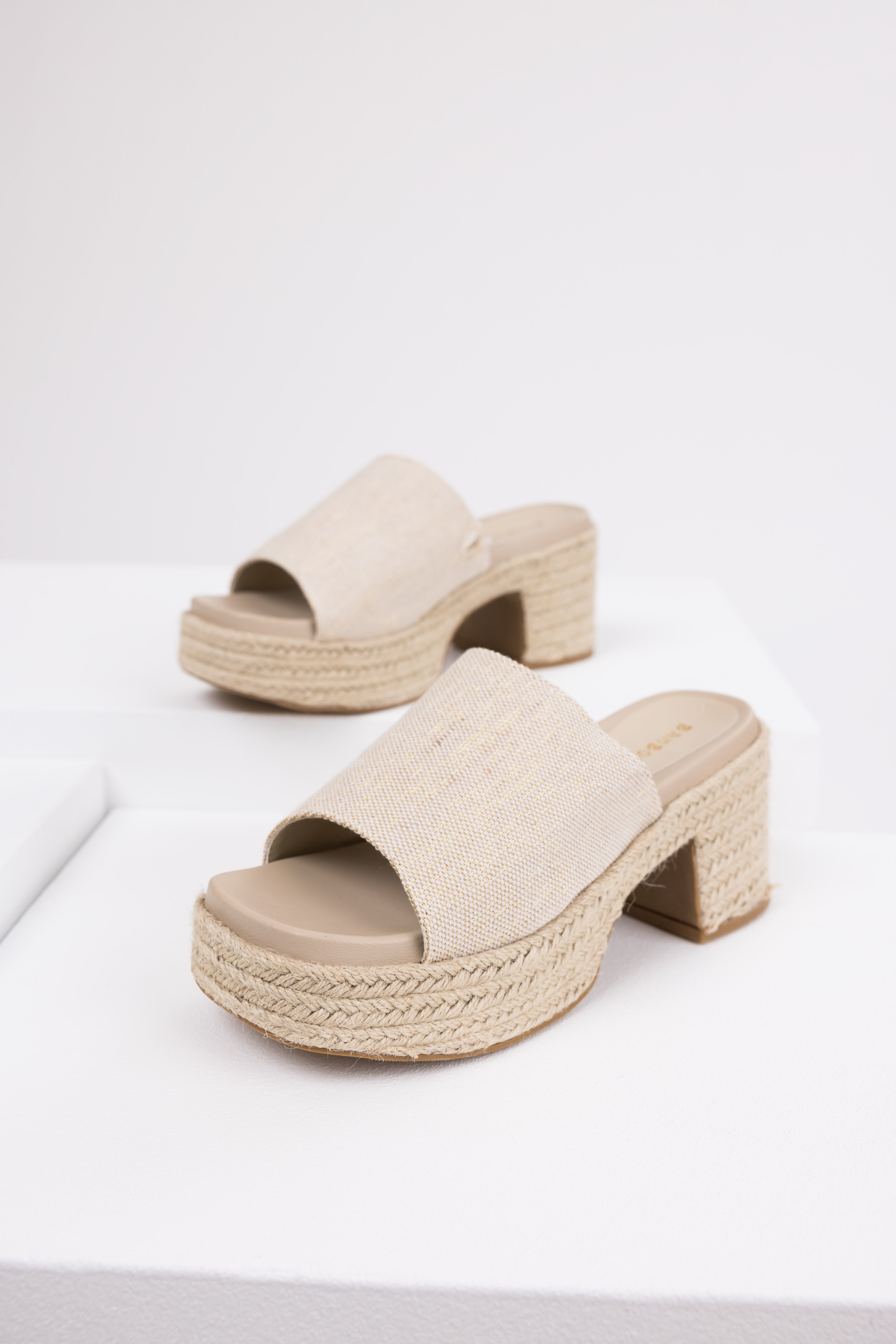 Vanilla Espadrille Platform Heeled Sandals-Newayad
