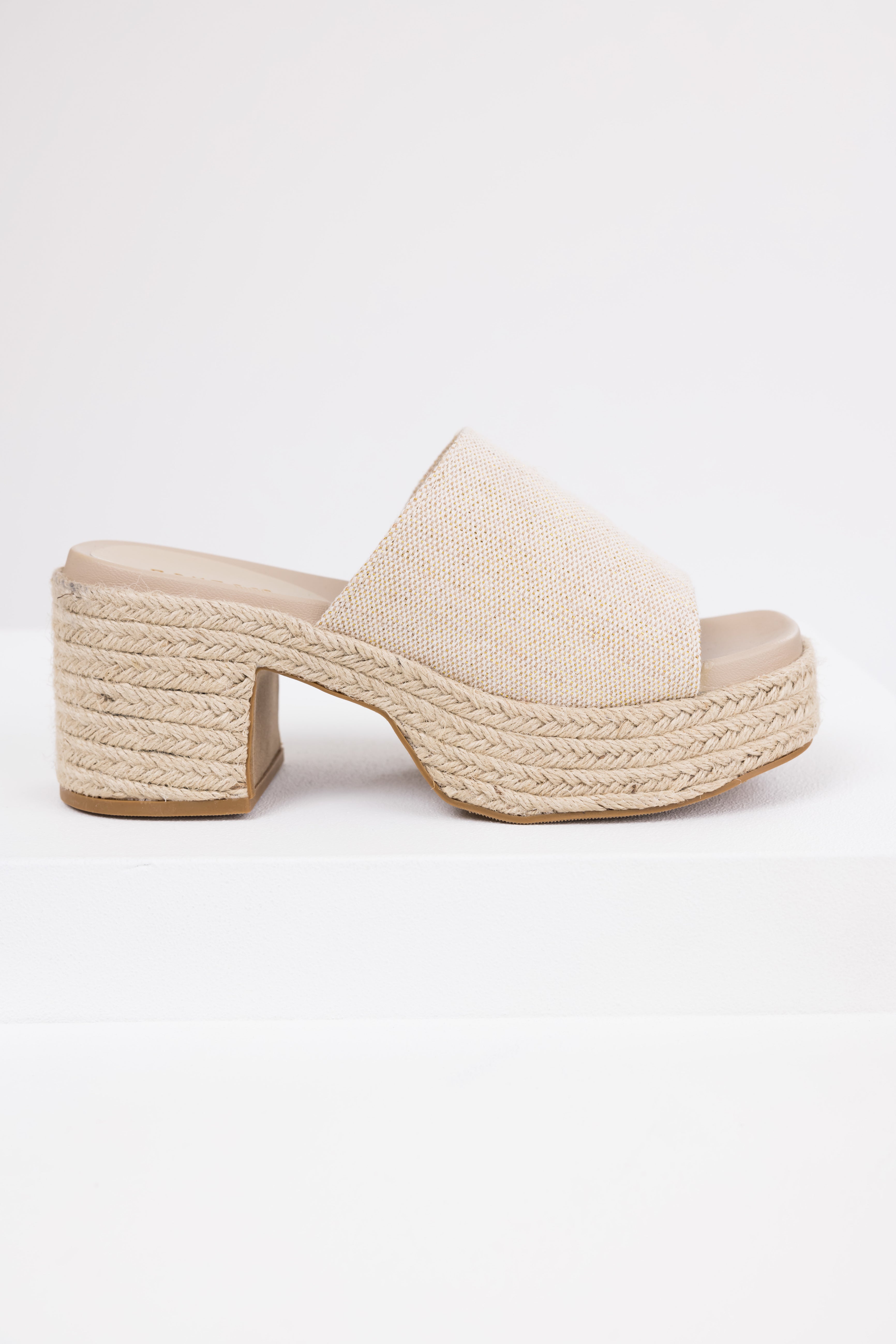 Vanilla Espadrille Platform Heeled Sandals-Newayad