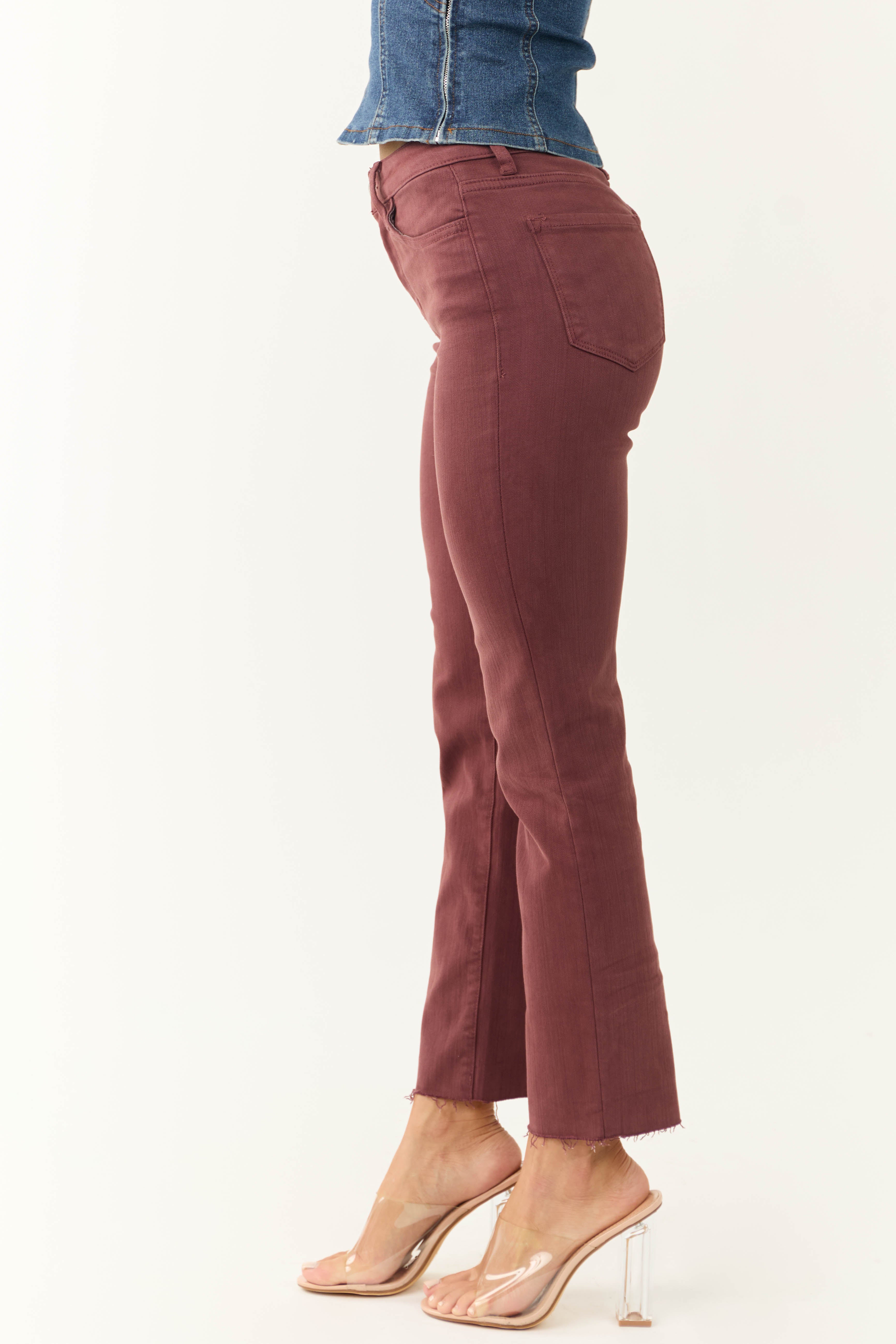 Vervet Berry High Rise Straight Leg Jeans-Newayad