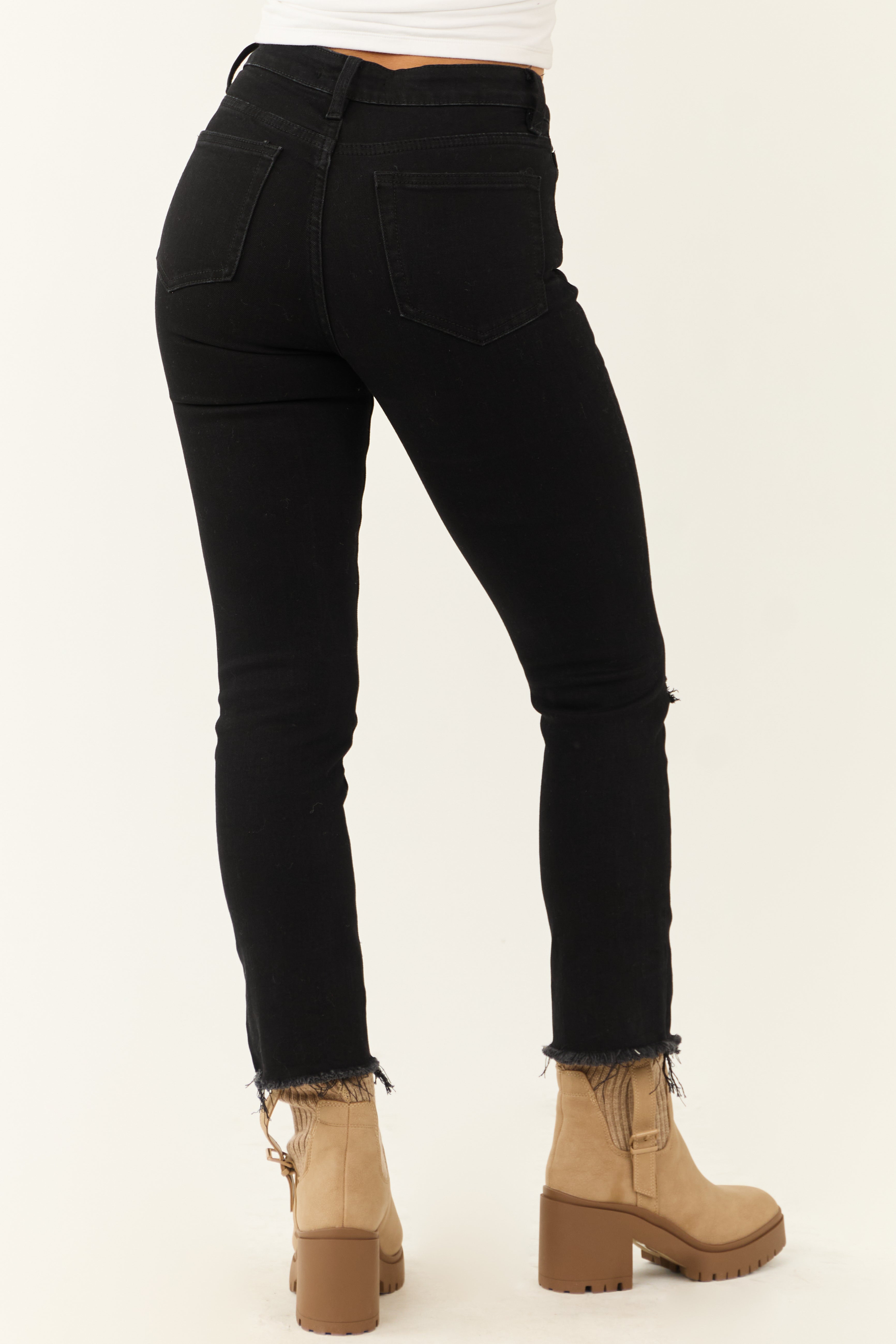 Vervet Black High Rise Slim Straight Jeans-Newayad