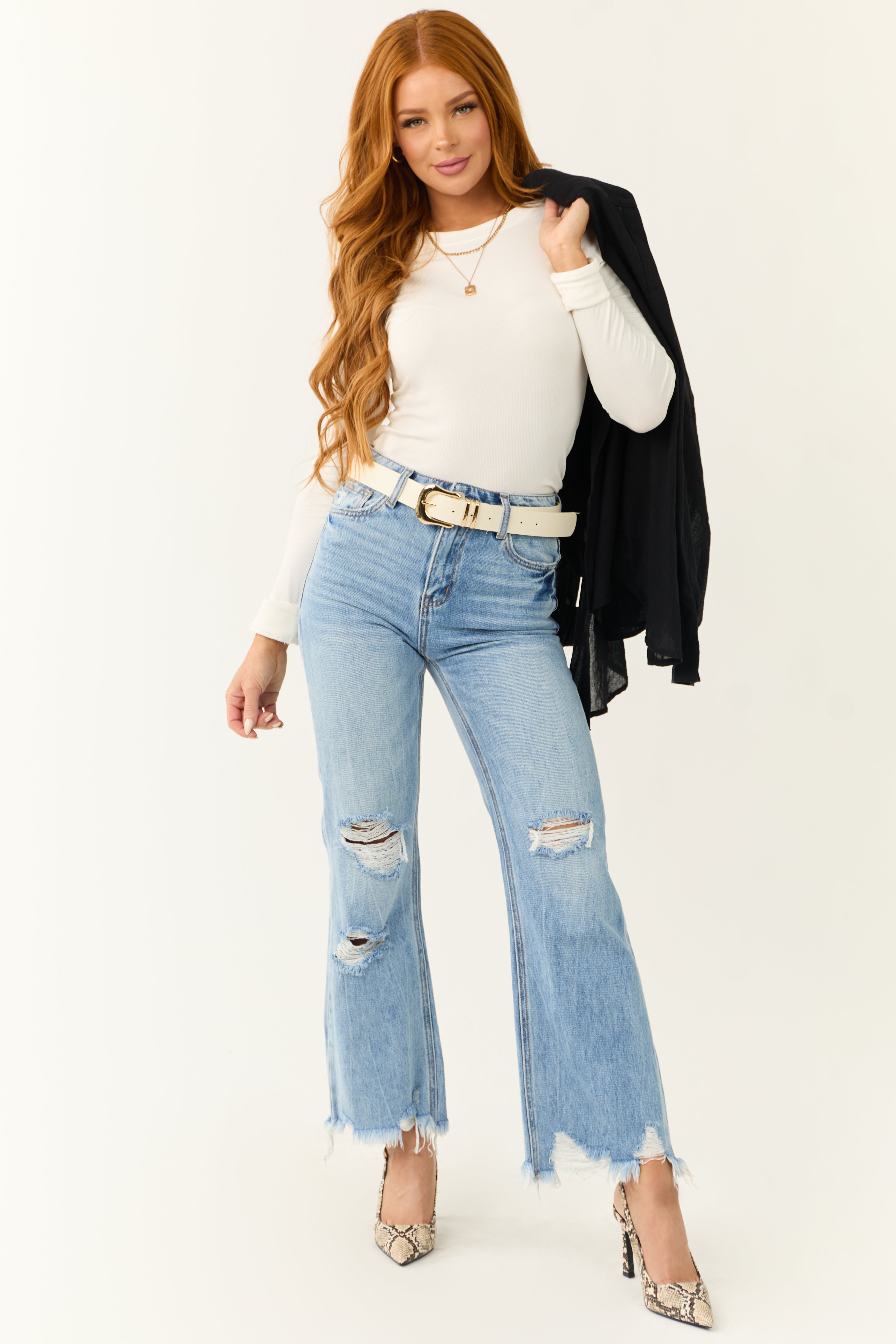 Vervet Light Wash 90's Vintage Wide Leg Jeans-Newayad