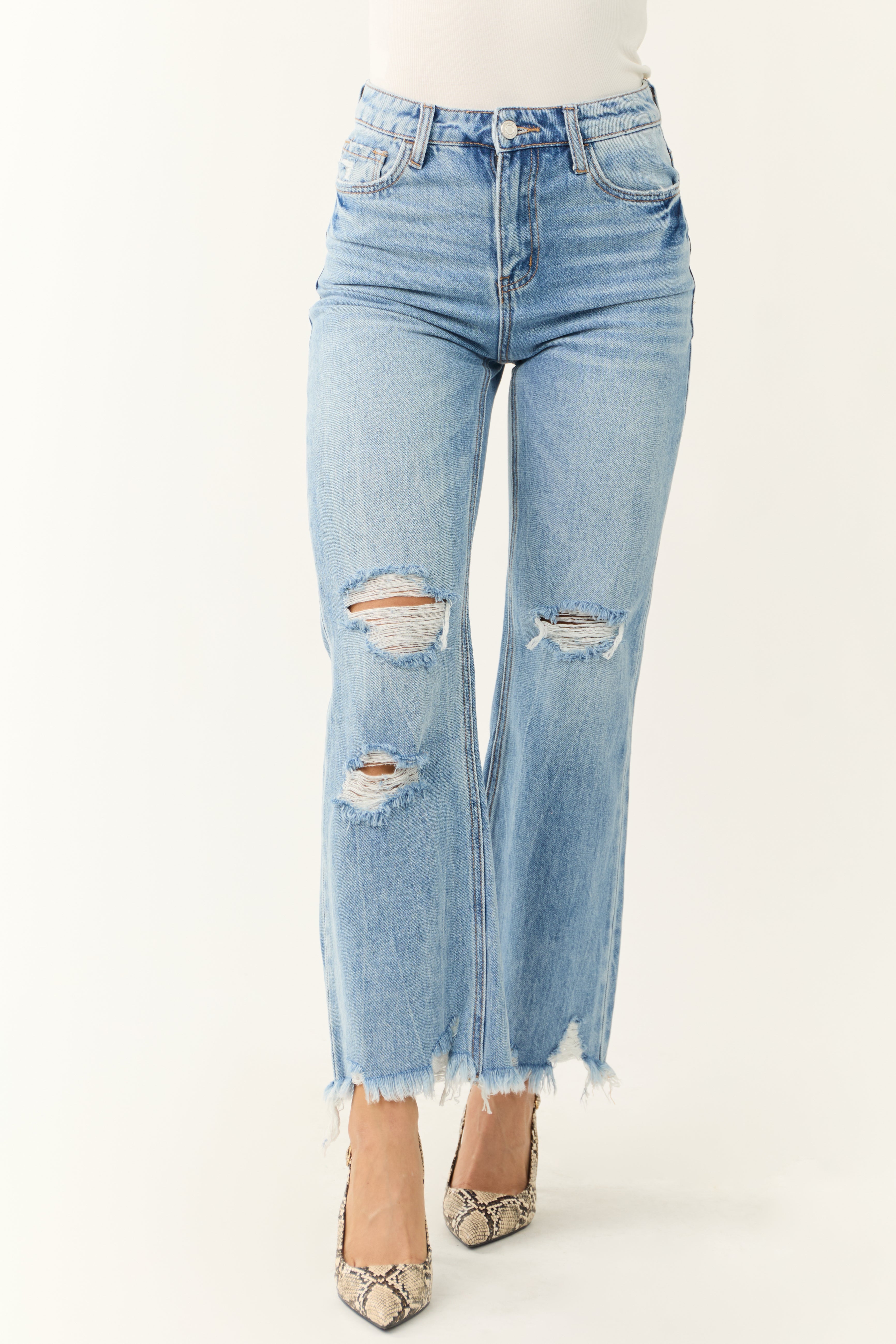 Vervet Light Wash 90's Vintage Wide Leg Jeans-Newayad