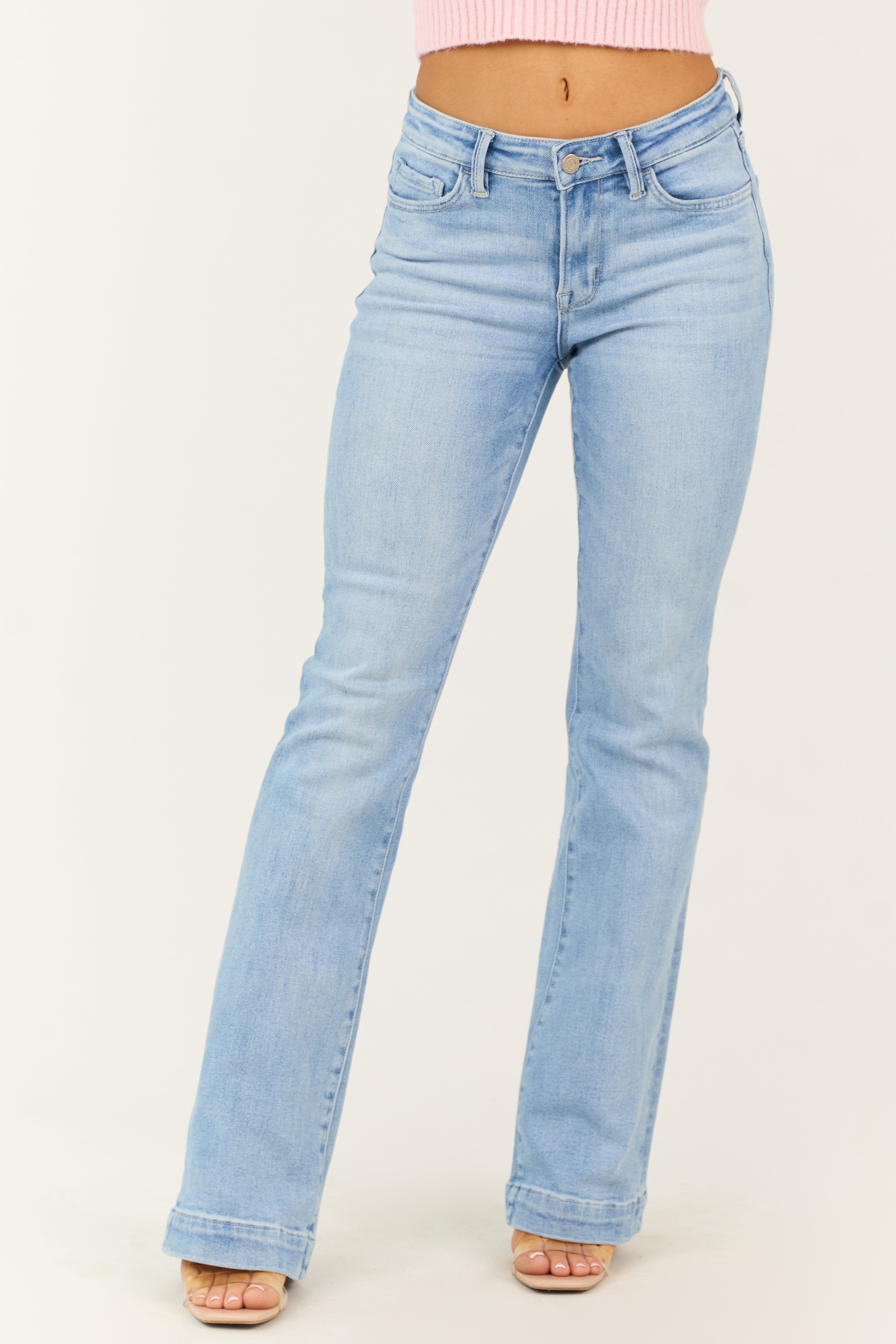 Vervet Light Wash Bootcut Mid Rise Jeans-Newayad