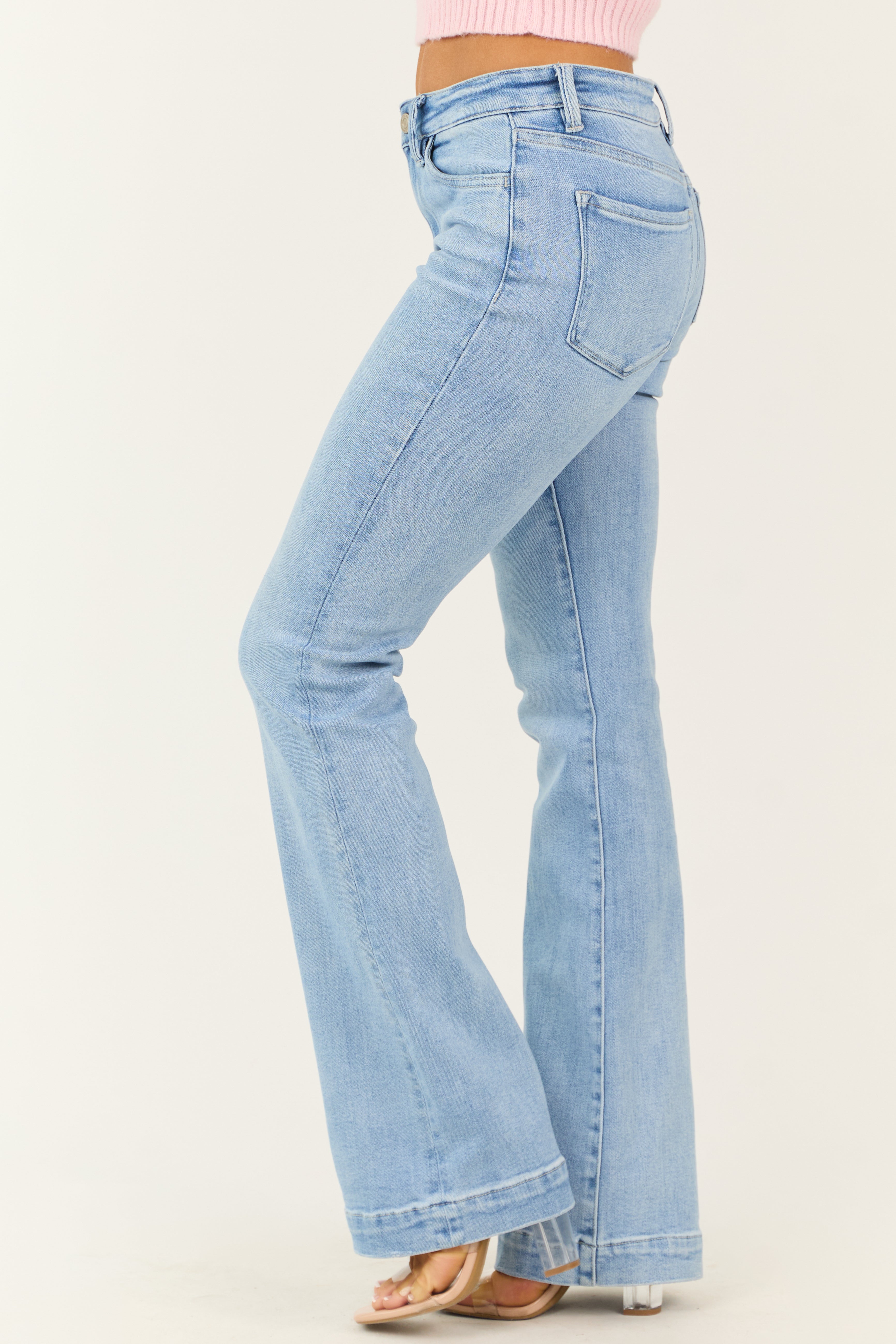 Vervet Light Wash Bootcut Mid Rise Jeans-Newayad