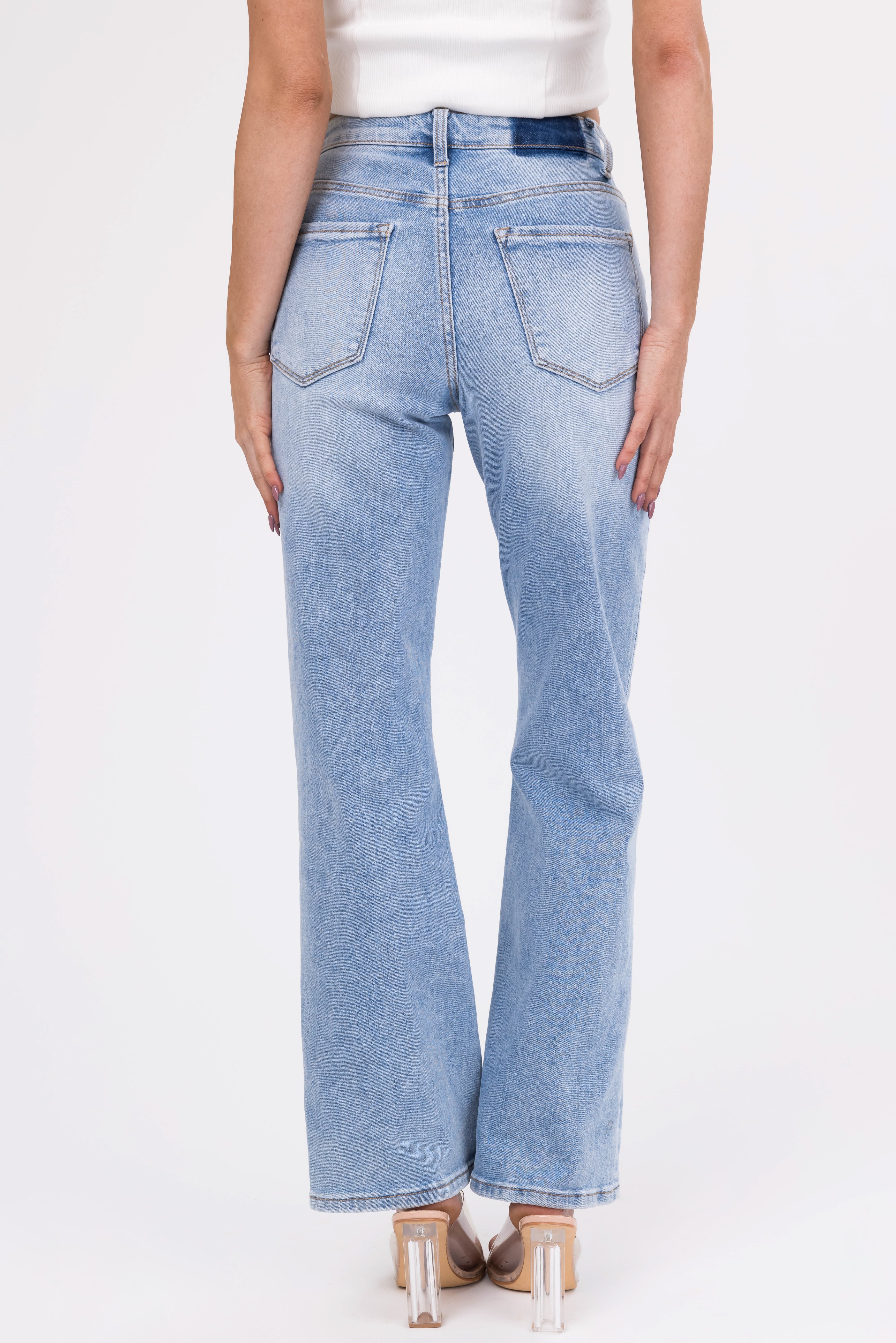 Vervet Light Wash Vintage High Rise Flare Jeans-Newayad