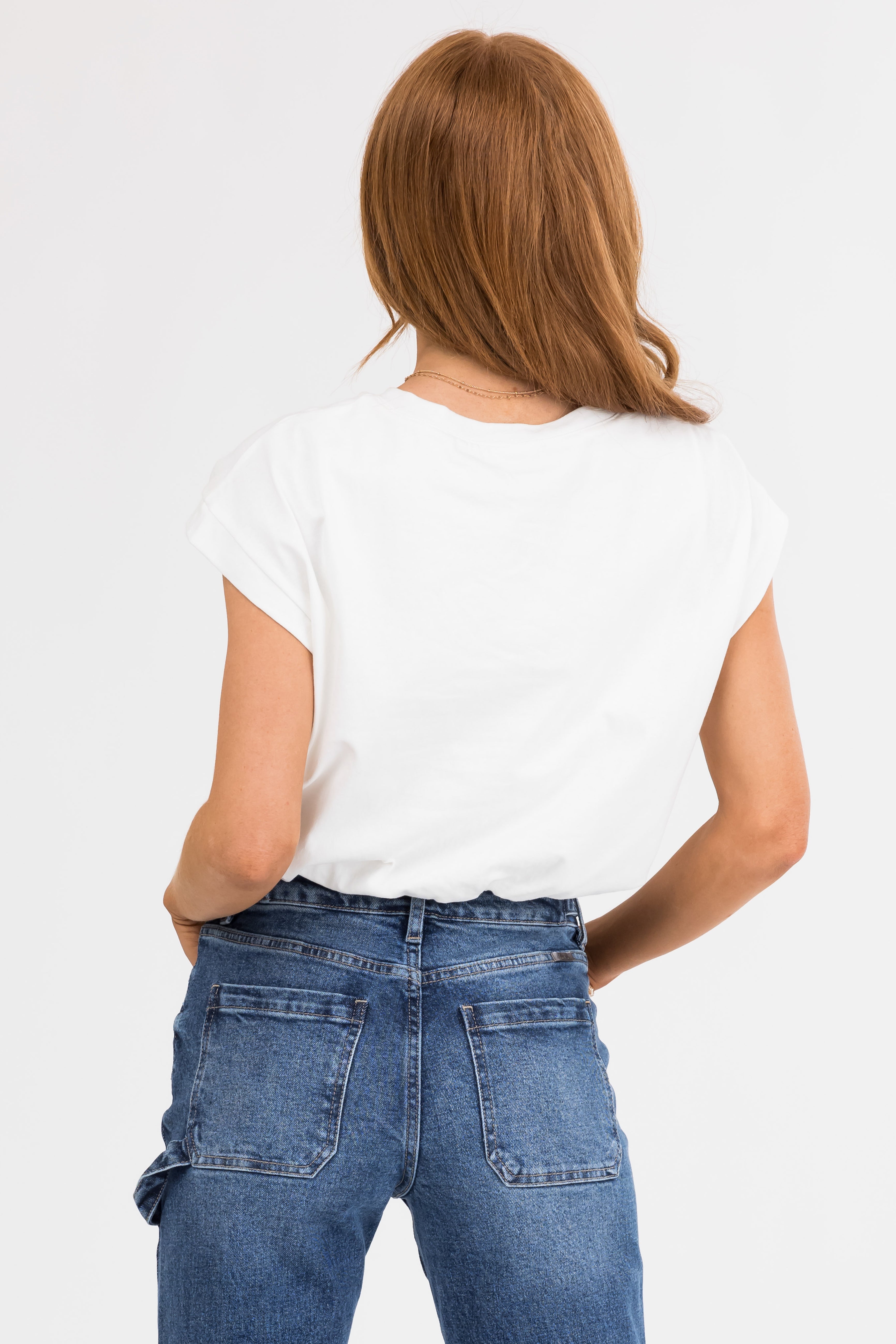 White Bubble Hem Short Sleeve Crop Top-Newayad
