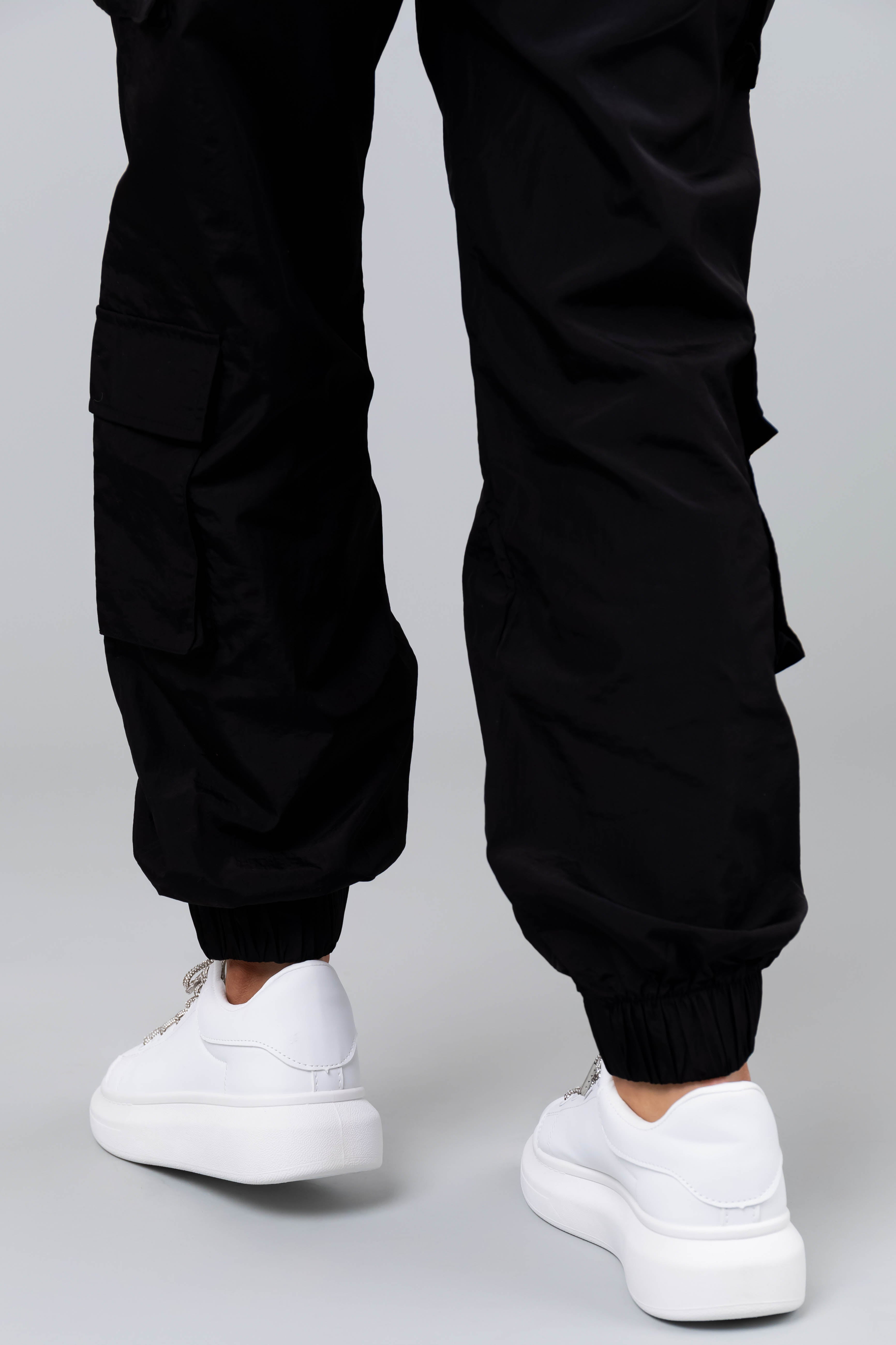 White Rhinestone Accented Tennis Shoes-Newayad