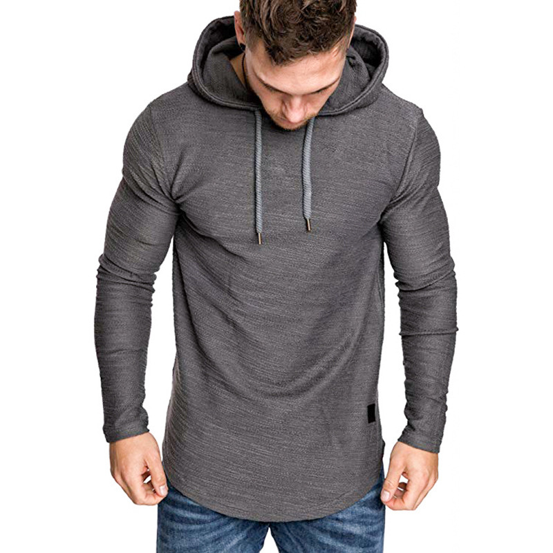 Men's Textured Solid Color High Quality Pullover Hoodies Soft Breathable