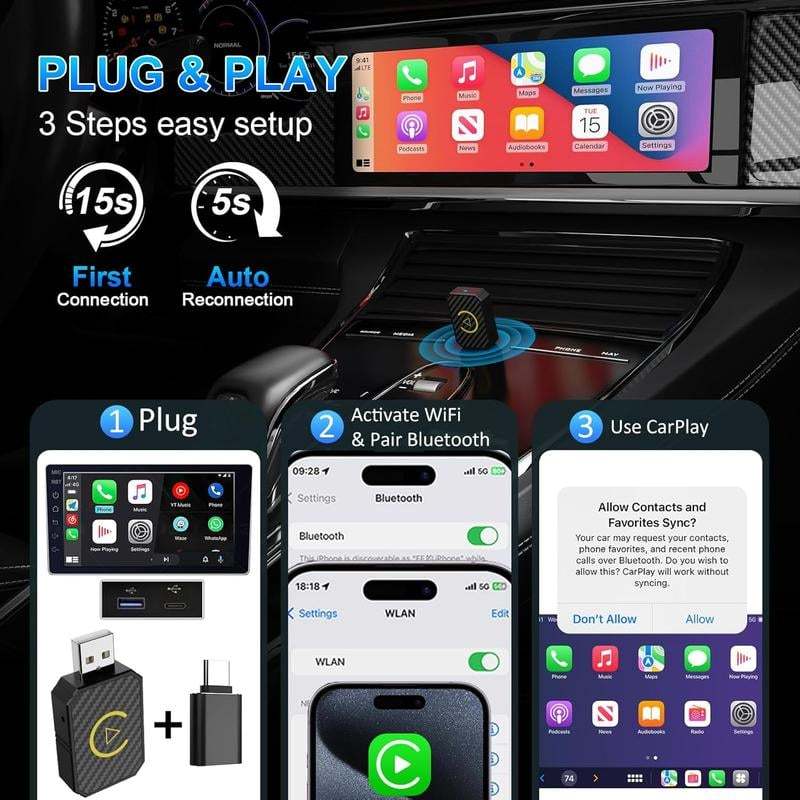 💥 Mini Wireless CarPlay Adapter