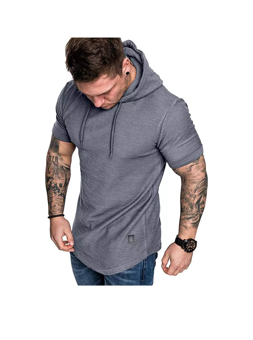 Men's Textured Solid Color High Quality Pullover Hoodies Soft Breathable