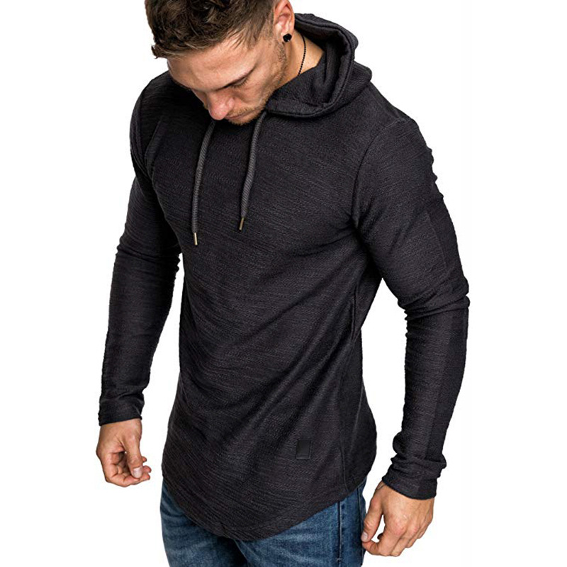 Men's Textured Solid Color High Quality Pullover Hoodies Soft Breathab