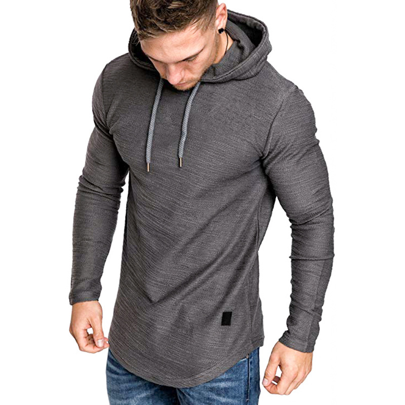 Men's Textured Solid Color High Quality Pullover Hoodies Soft Breathab