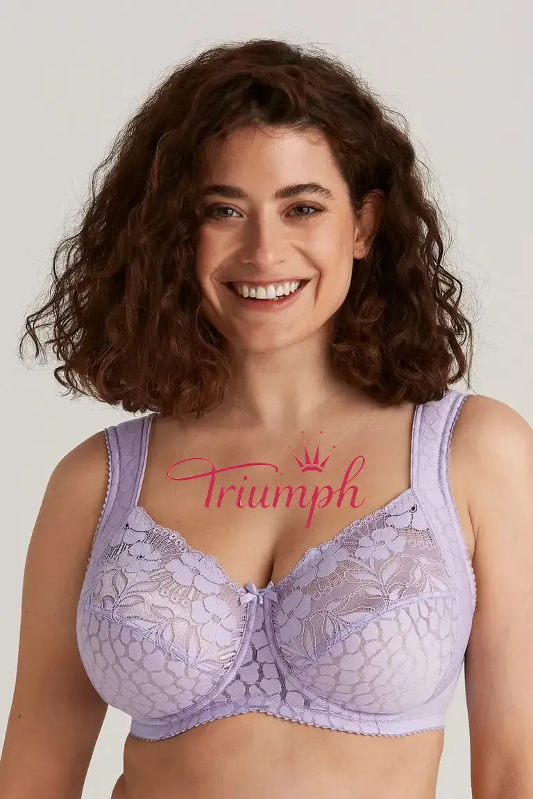Triumph - 3 peças. ✨Sutiã jacquard feminino com fecho frontal