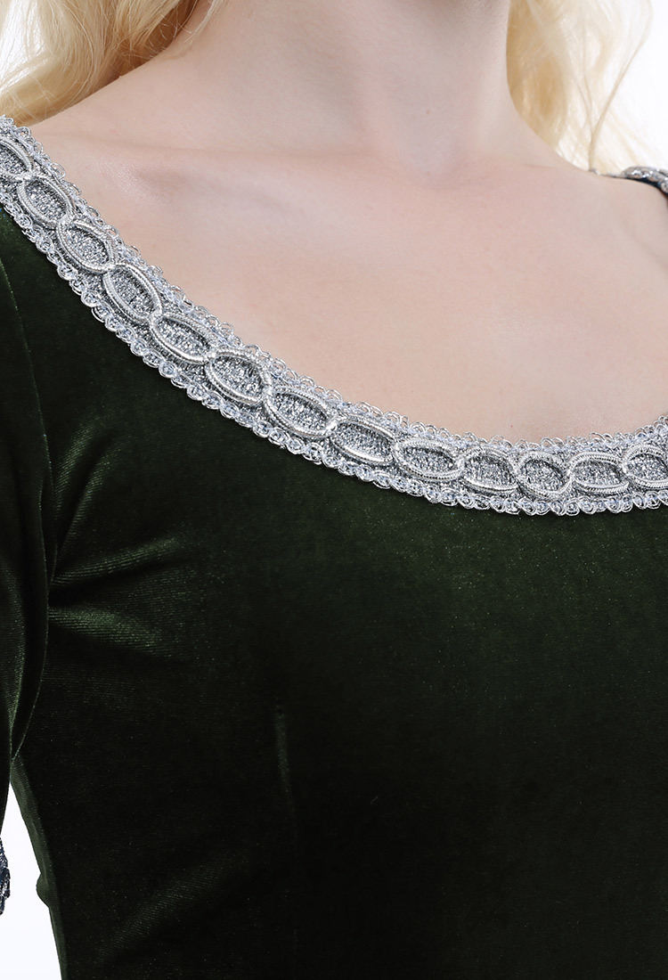 Renaissance Medieval Dress Handmade Vintage Forest Fairy Elf Velvet Back Lace-up Wine Red Evening Dress Cosplay Costume