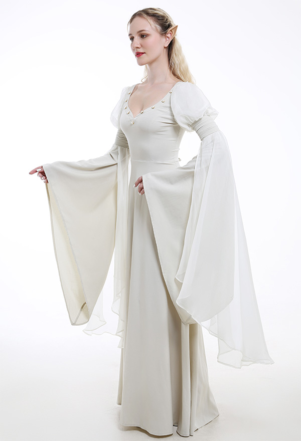 Medieval Renaissance Costume Fairy Elf Wide-sleeved Dress Cosplay Costume