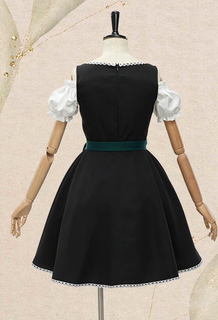 Oktoberfest Bavarian Attire German Dirndl Embroidered Dress with Apron and Blouse