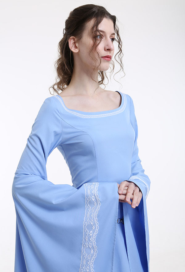 Medieval Renaissance Costume Green Historical Retro Dress Gown for Role Play Party Halloween