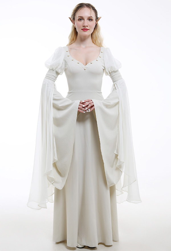 Medieval Renaissance Costume Fairy Elf Wide-sleeved Dress Cosplay Costume