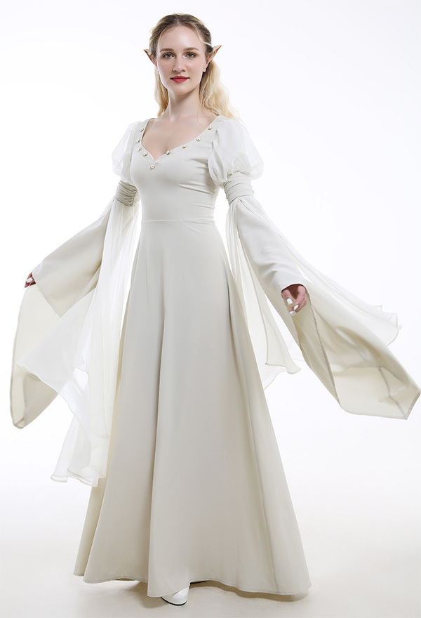 Medieval Renaissance Costume Fairy Elf Wide-sleeved Dress Cosplay Costume