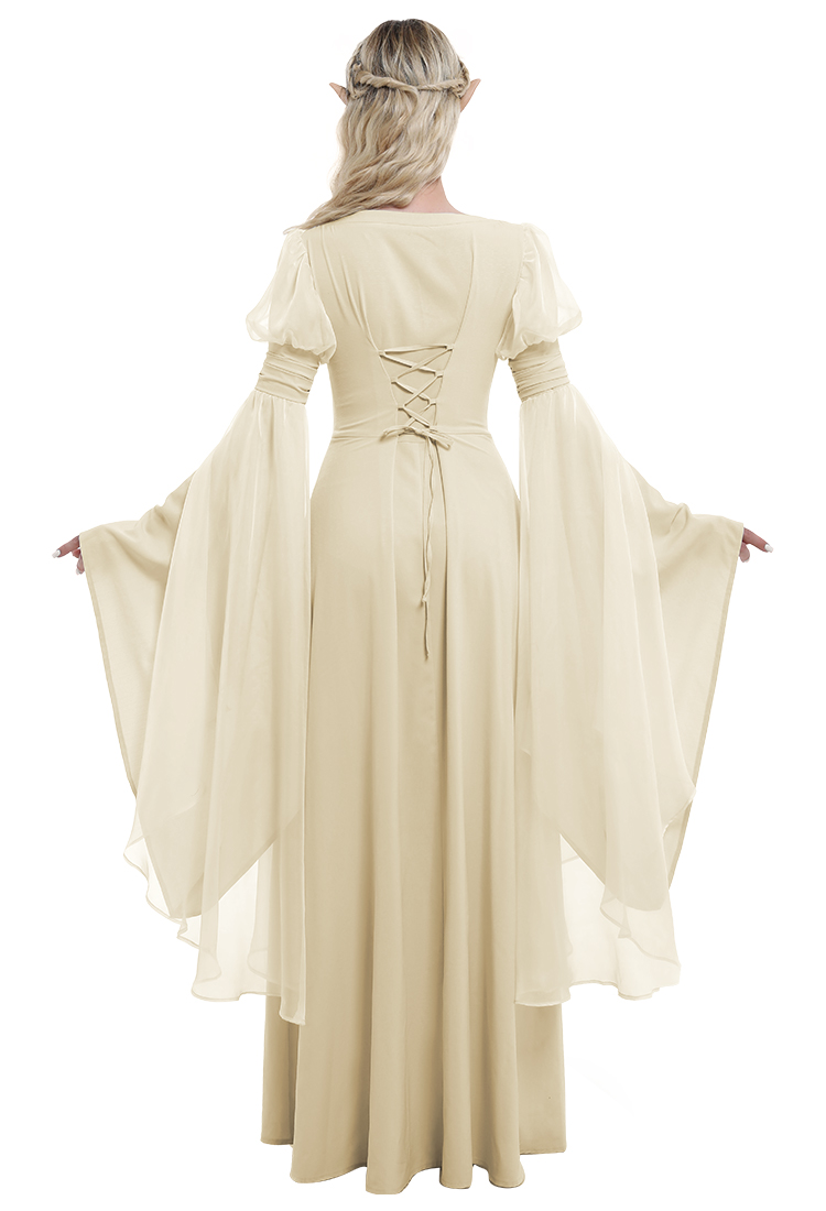 Medieval Renaissance Costume Fairy Elf Wide-sleeved Dress Cosplay Costume