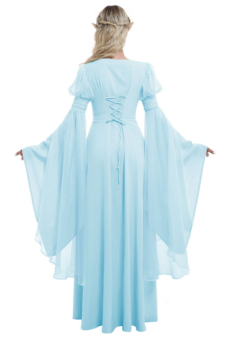 Medieval Renaissance Costume Fairy Elf Wide-sleeved Dress Cosplay Costume