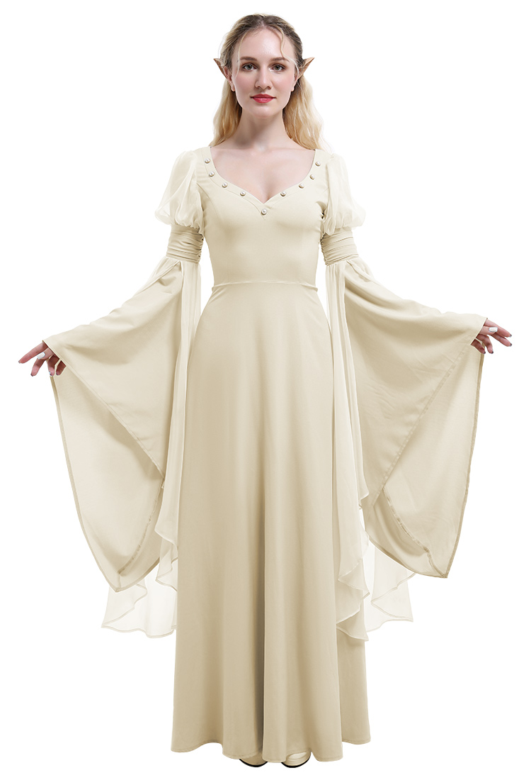 Medieval Renaissance Costume Fairy Elf Wide-sleeved Dress Cosplay Costume