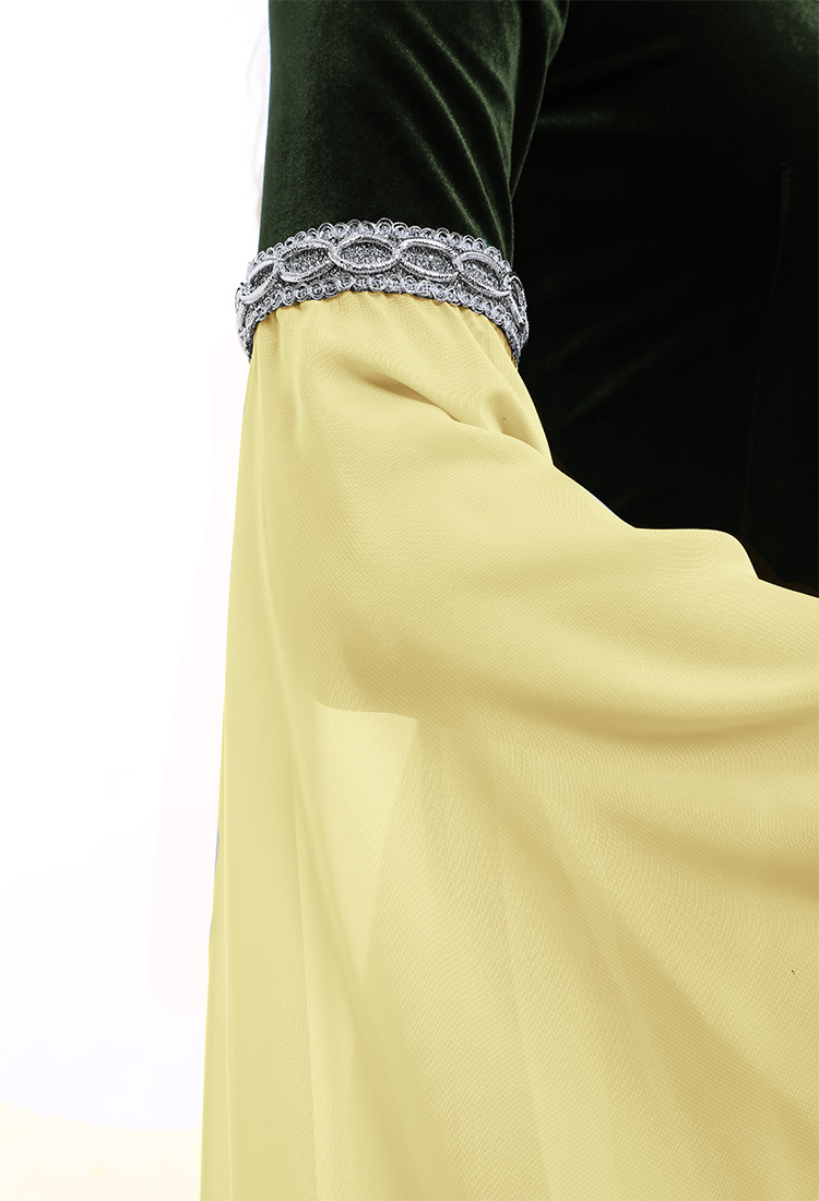 Renaissance Medieval Dress Handmade Vintage Forest Fairy Elf Velvet Back Lace-up Wine Red Evening Dress Cosplay Costume