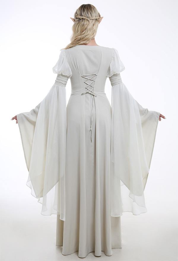Medieval Renaissance Costume Fairy Elf Wide-sleeved Dress Cosplay Costume